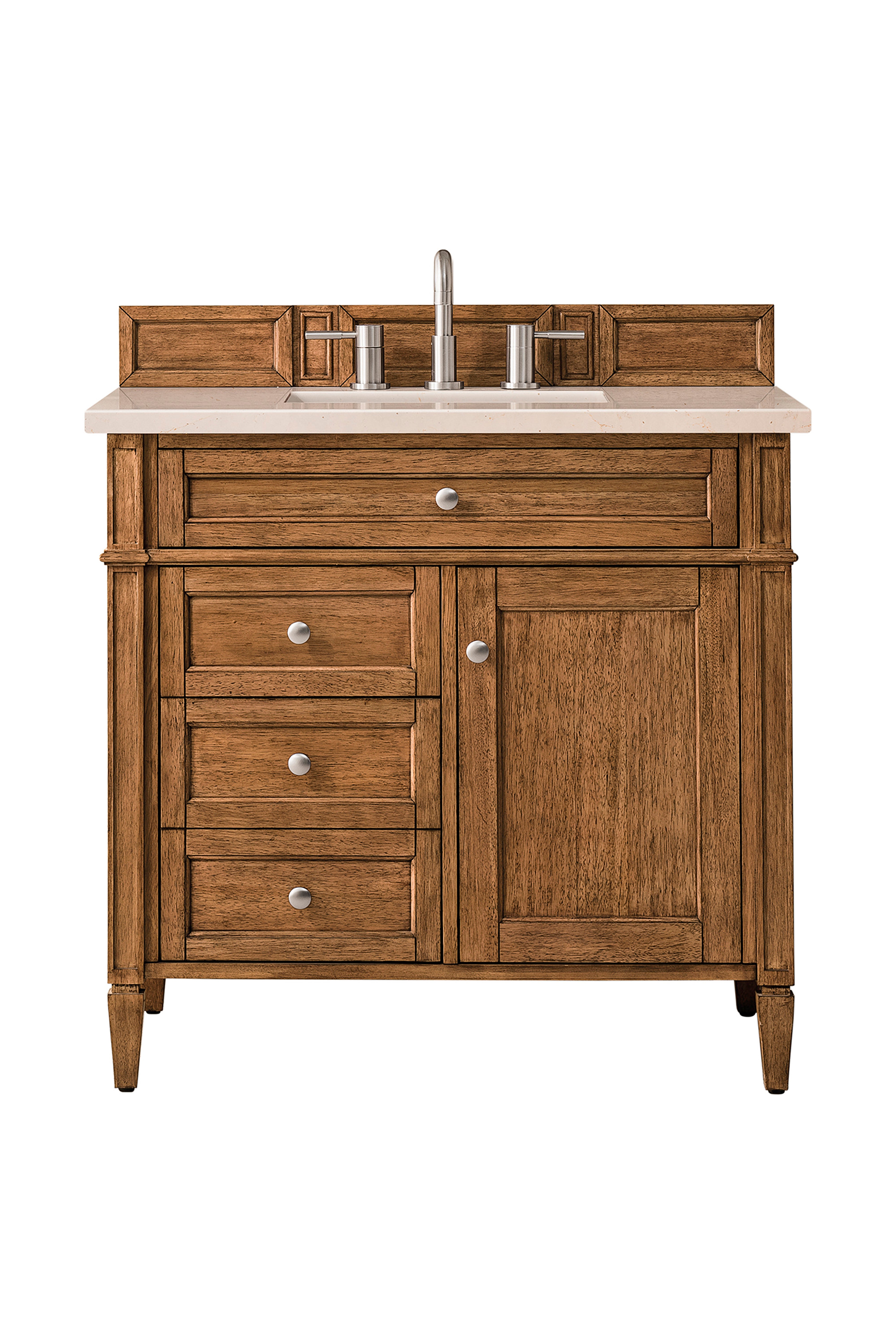James Martin Brittany 36" Single Vanity in Saddle Brown with 3cm Countertop