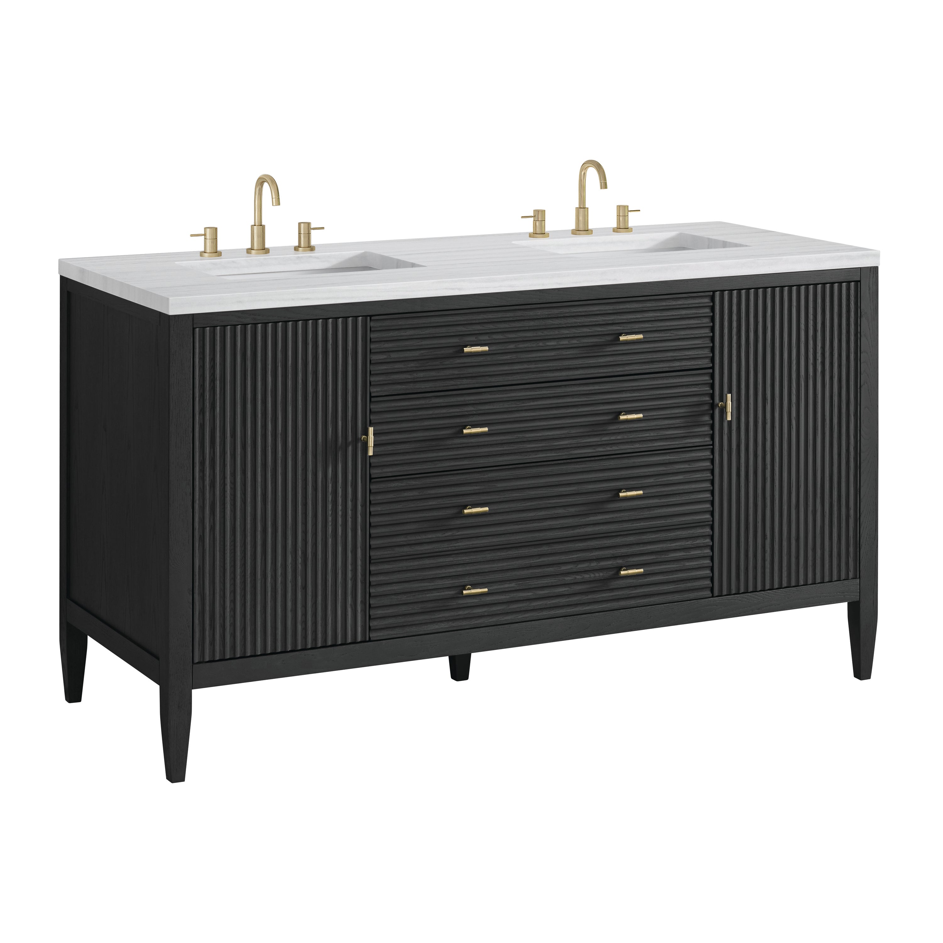 James Martin Myrrin 60" Double Vanity in Carbon Oak with 3cm Countertop