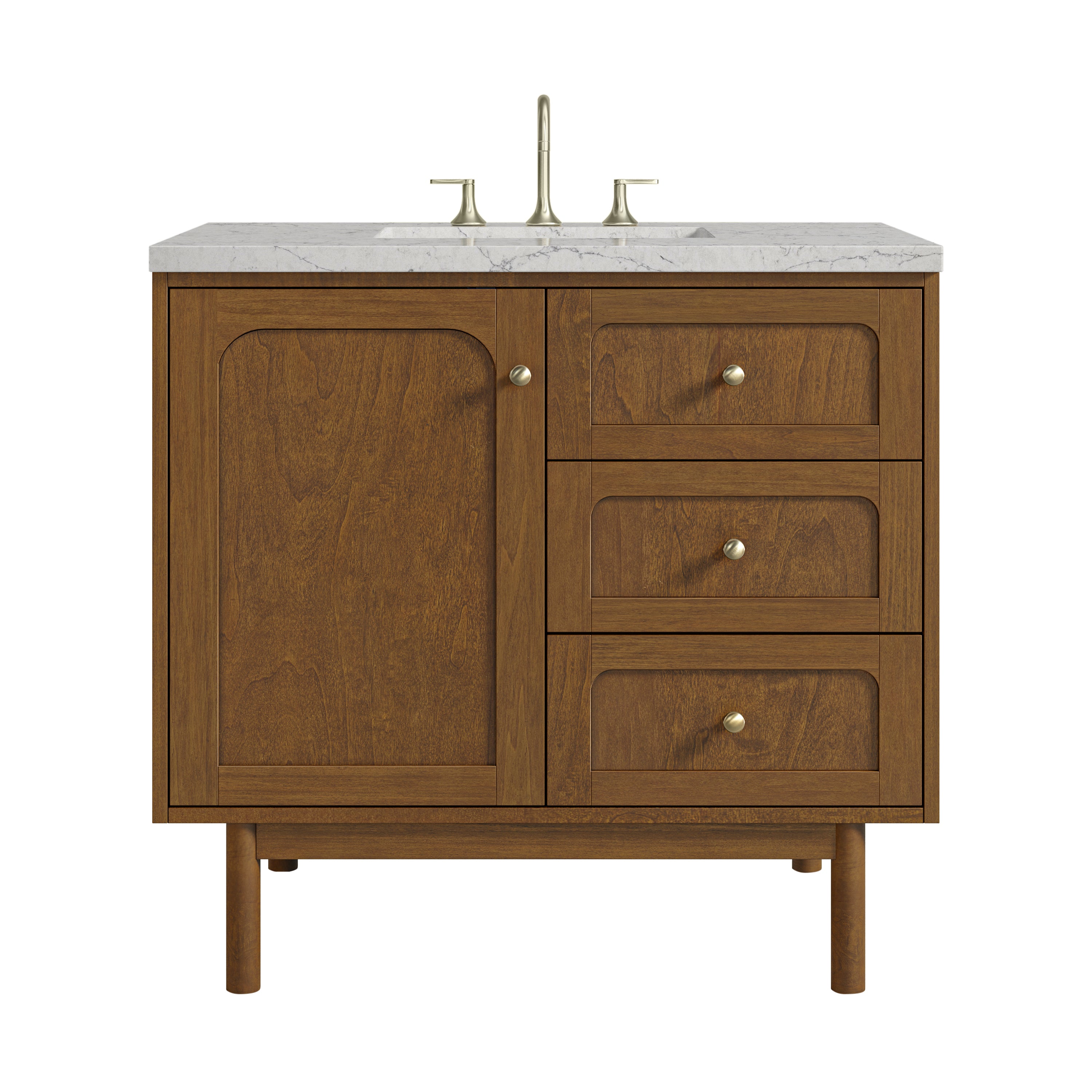 James Martin Laurent 36" Single Vanity in Honey Oak with 3cm Countertop