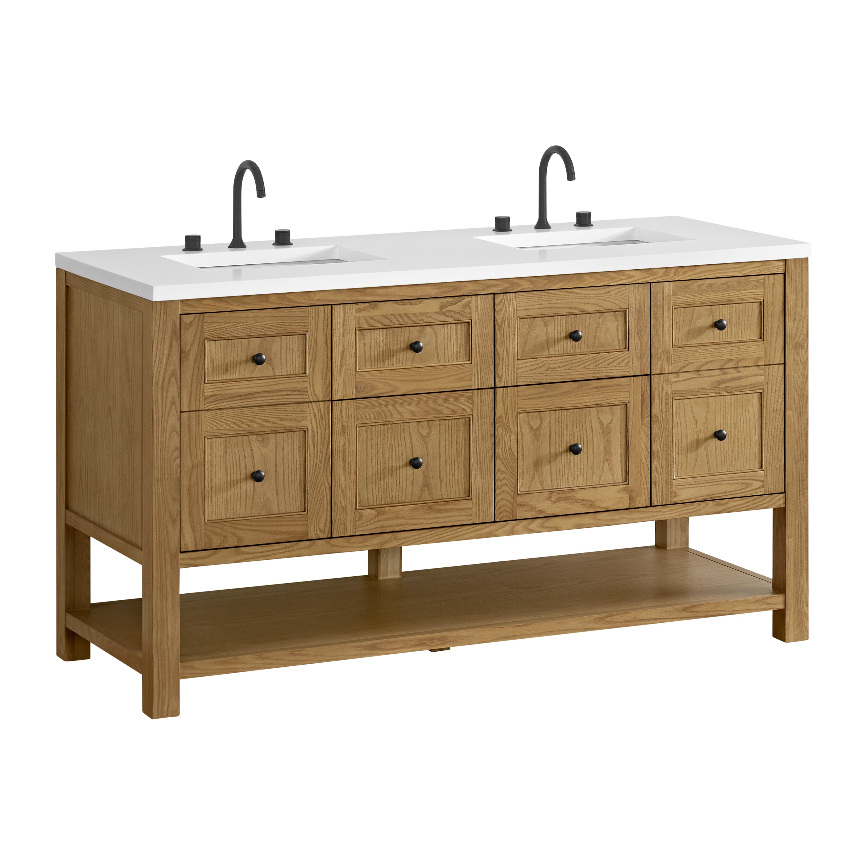 James Martin Breckenridge 60" Double Vanity in Light Natural Oak with 3cm Countertop