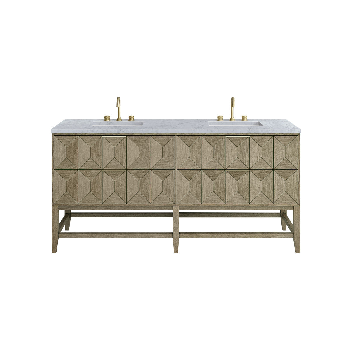 Emmeline 72" Double Vanity Cabinet, Pebble Oak