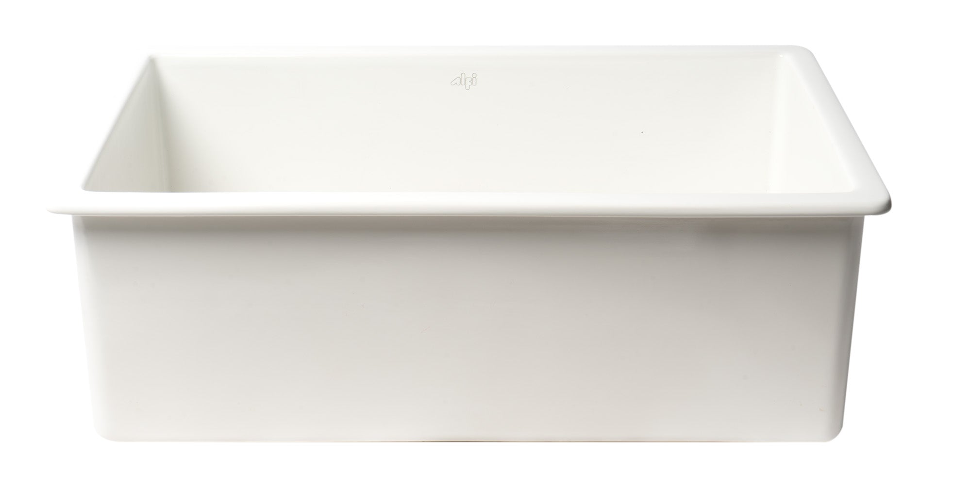 ALFI brand ABF3018UD ABF3018UD-W White 30" x 18" Fireclay Undermount / Drop In Kitchen Sink w Grid