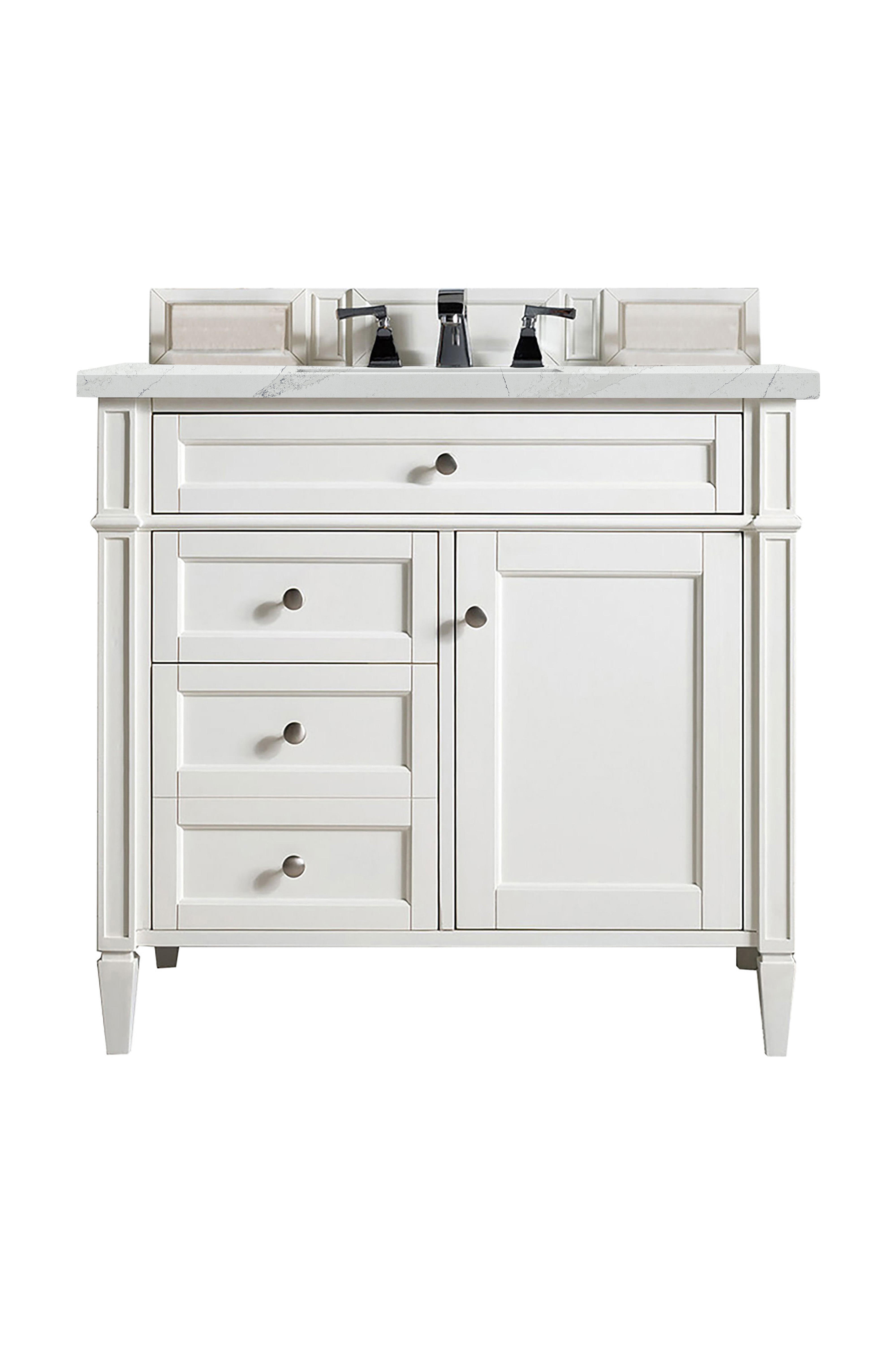James Martin Brittany 36" Single Vanity in Bright White with 3cm Countertop