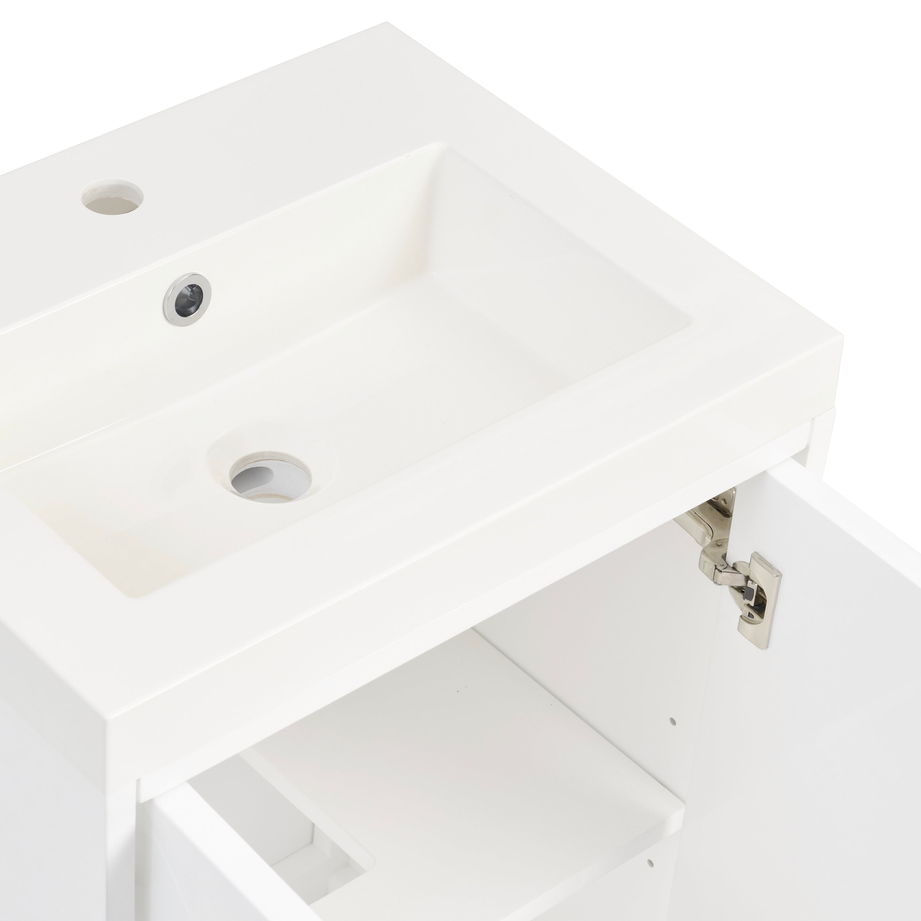 James Martin Chianti 20" Single Vanity in Glossy White with White Glossy Composite Stone Top