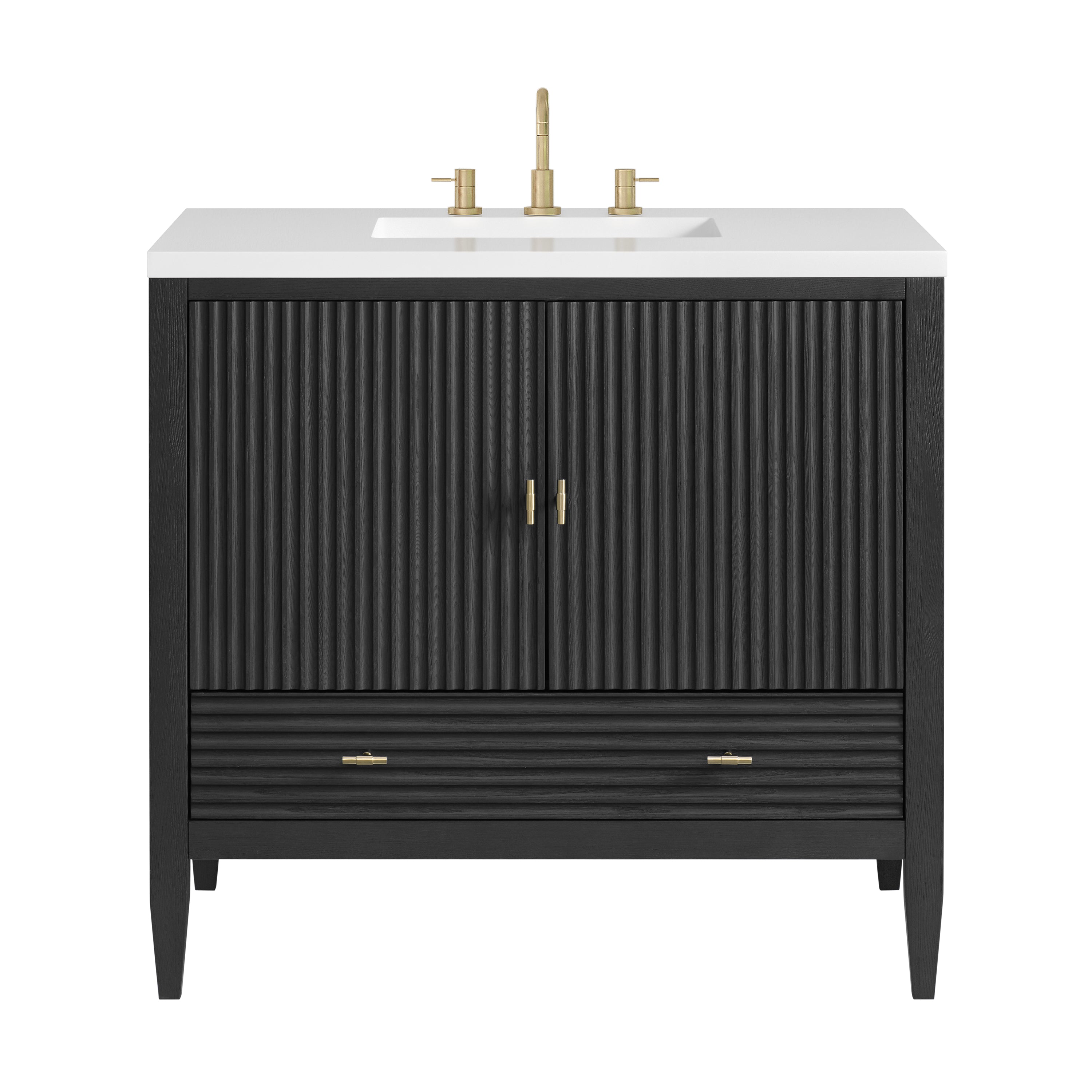 James Martin Myrrin 36" Vanity in Carbon Oak with 3cm Countertop