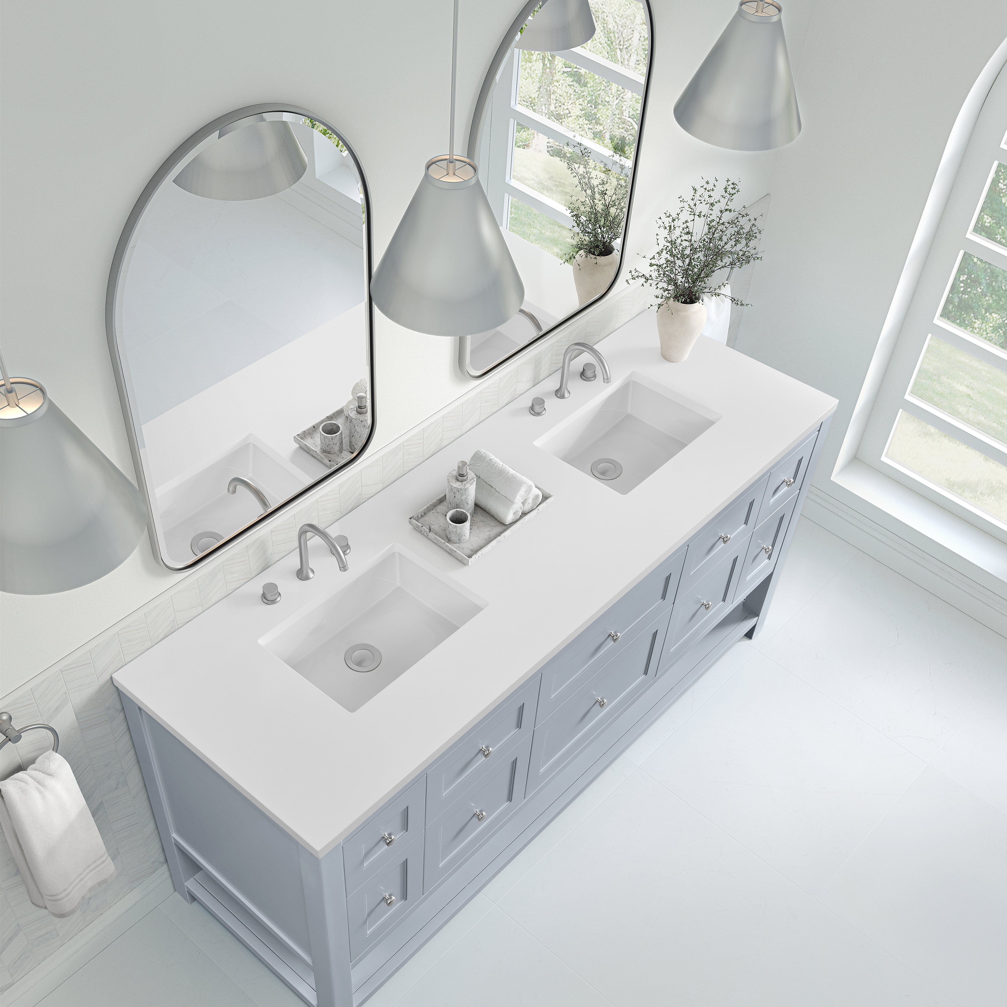 James Martin Breckenridge 72" Double Vanity in Serenity Blue with 3cm Countertop