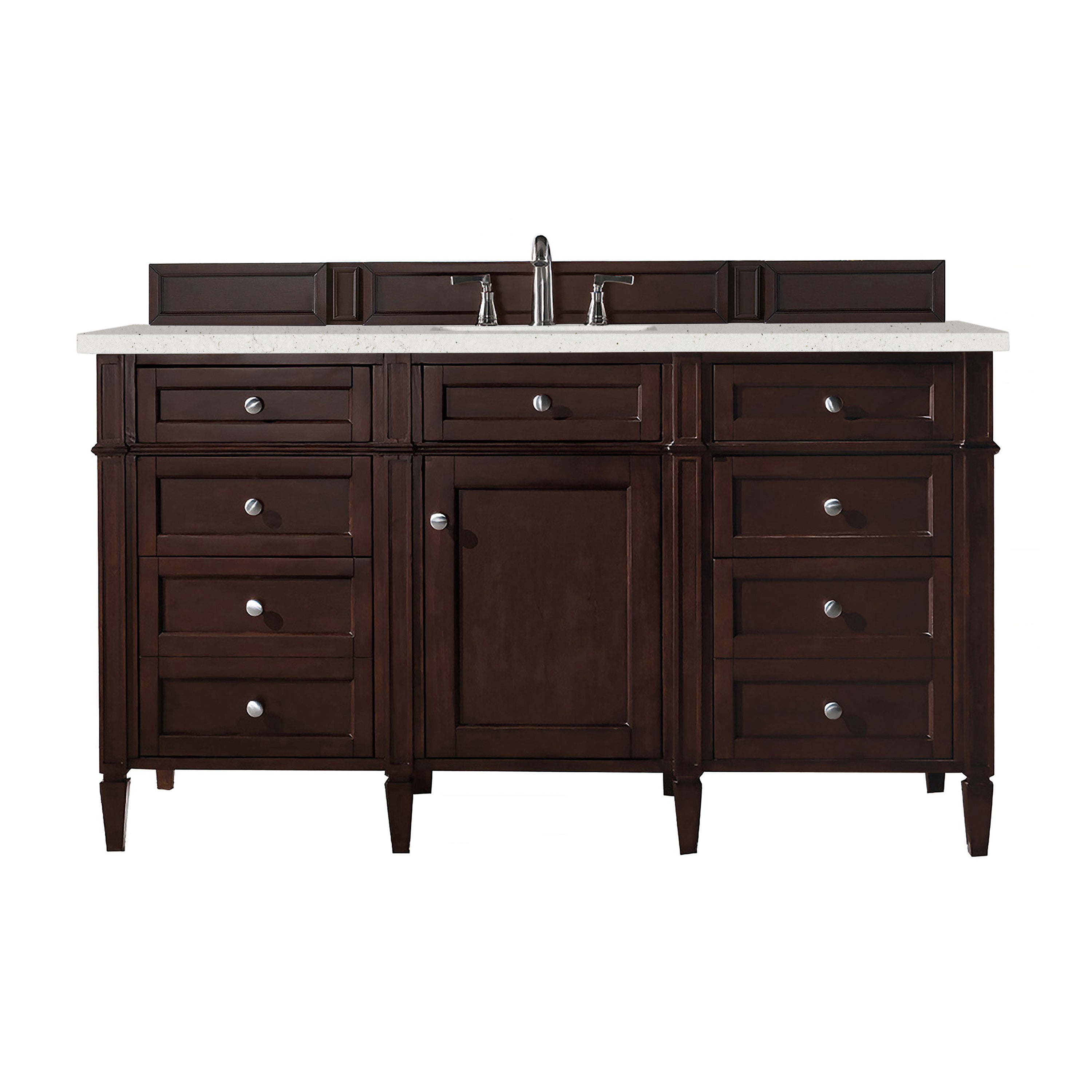 James Martin Brittany 60" Single Vanity in Burnished Mahogany with 3cm Countertop