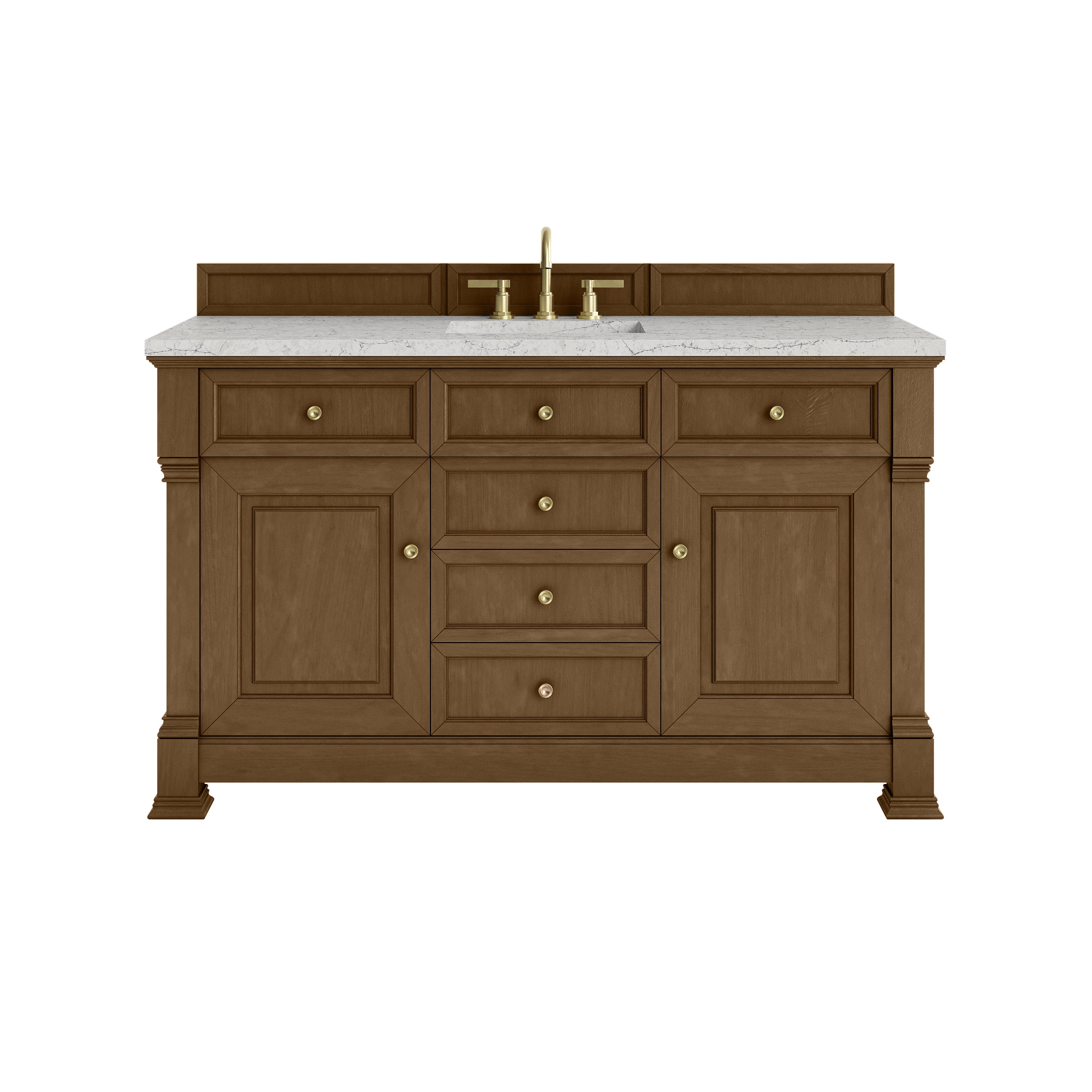 James Martin Brookfield 60" Single Vanity in Honey Oak with 3cm Countertop