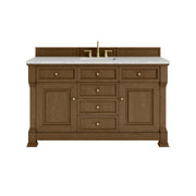 James Martin Brookfield 60" Single Vanity in Honey Oak with 3cm Countertop and FreePower Wireless Charger