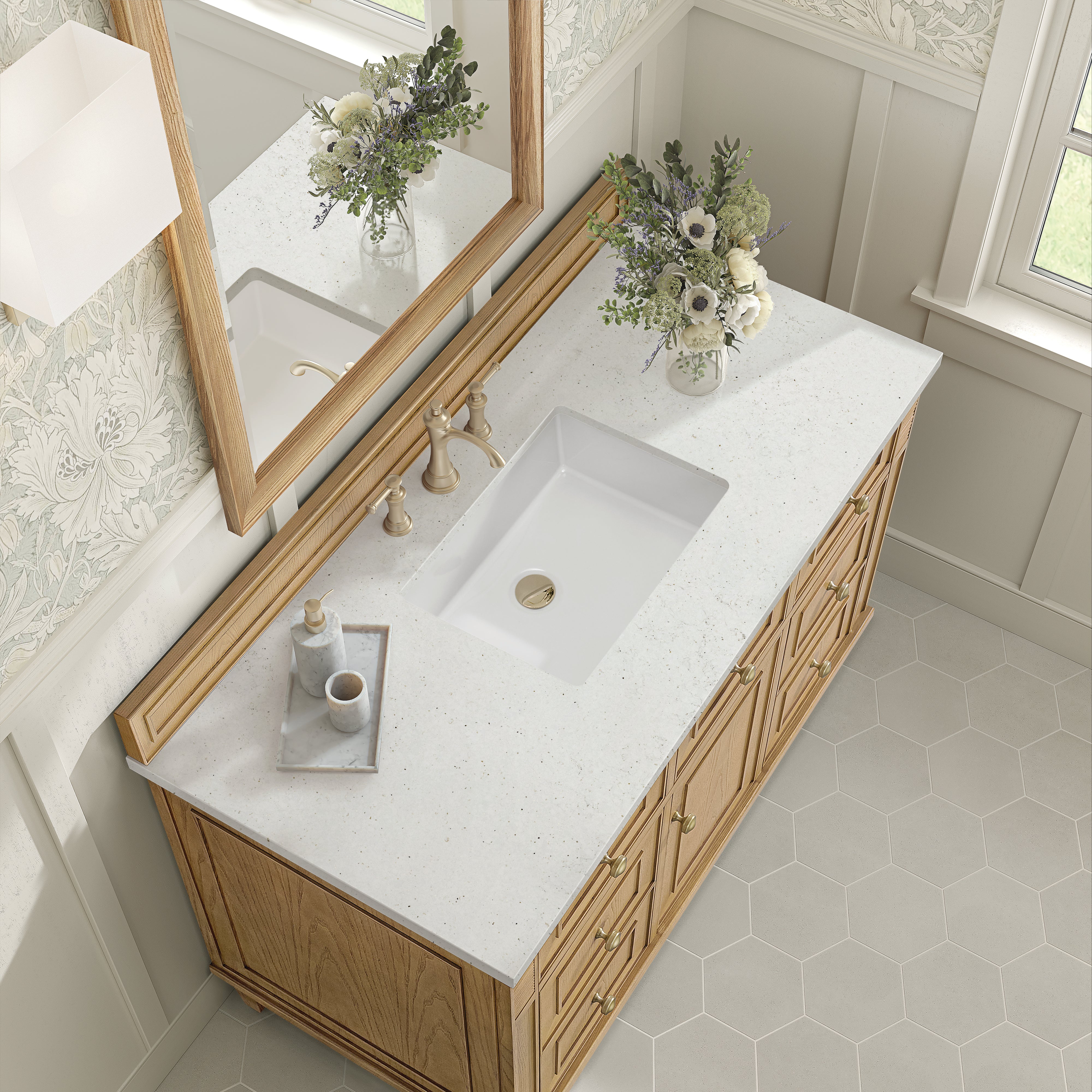 James Martin Lorelai 48" Single Vanity in Light Natural Oak with 3cm Countertop