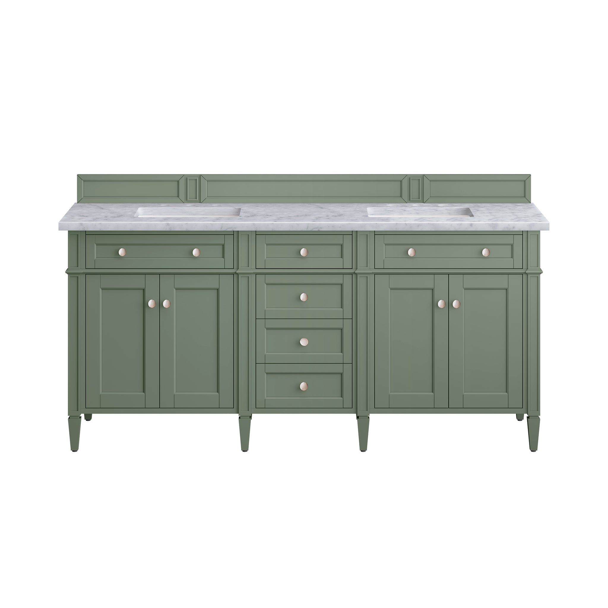 James Martin Brittany 72" Double Vanity in Smokey Celadon with 3cm Countertop