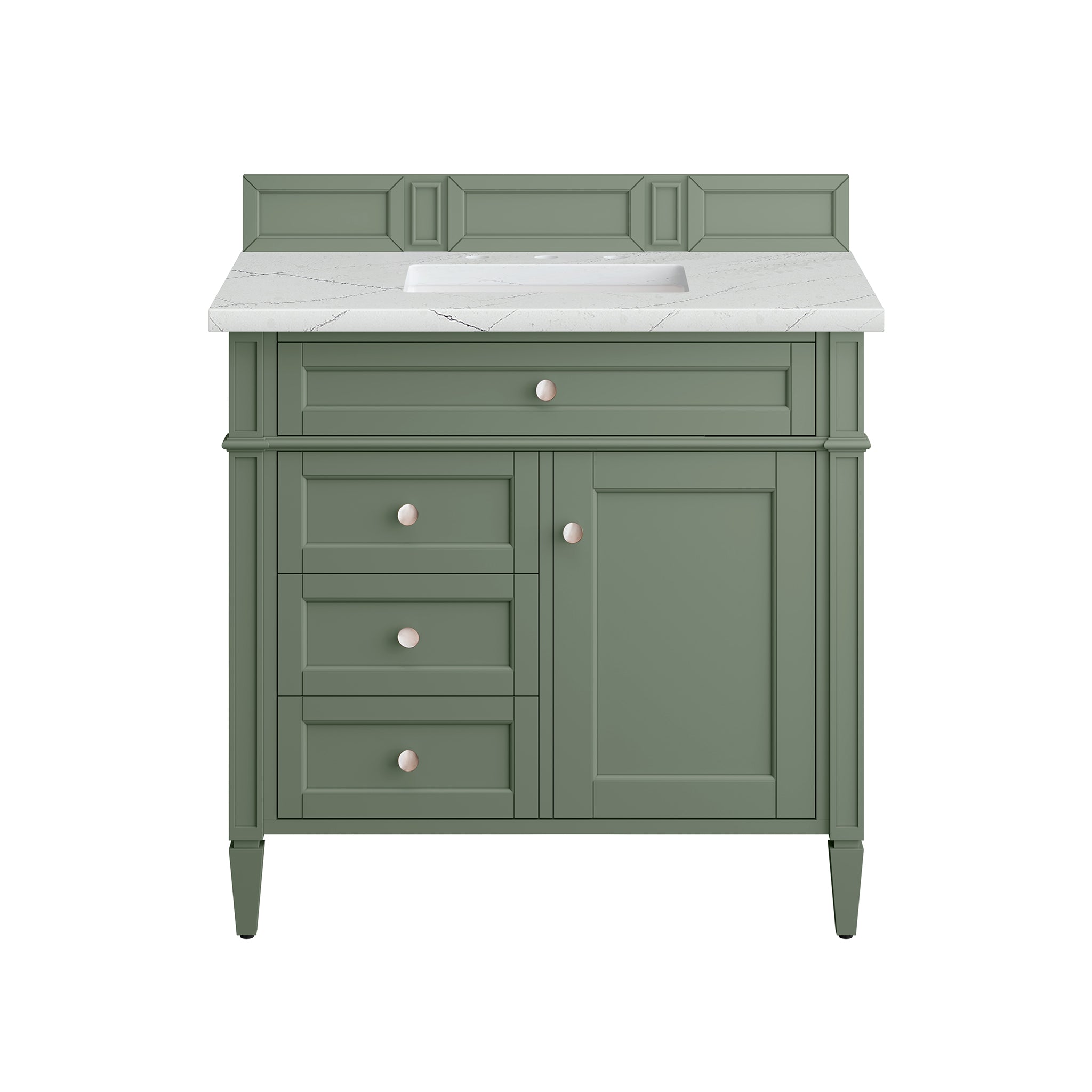 James Martin Brittany 36" Single Vanity in Smokey Celadon with 3cm Countertop