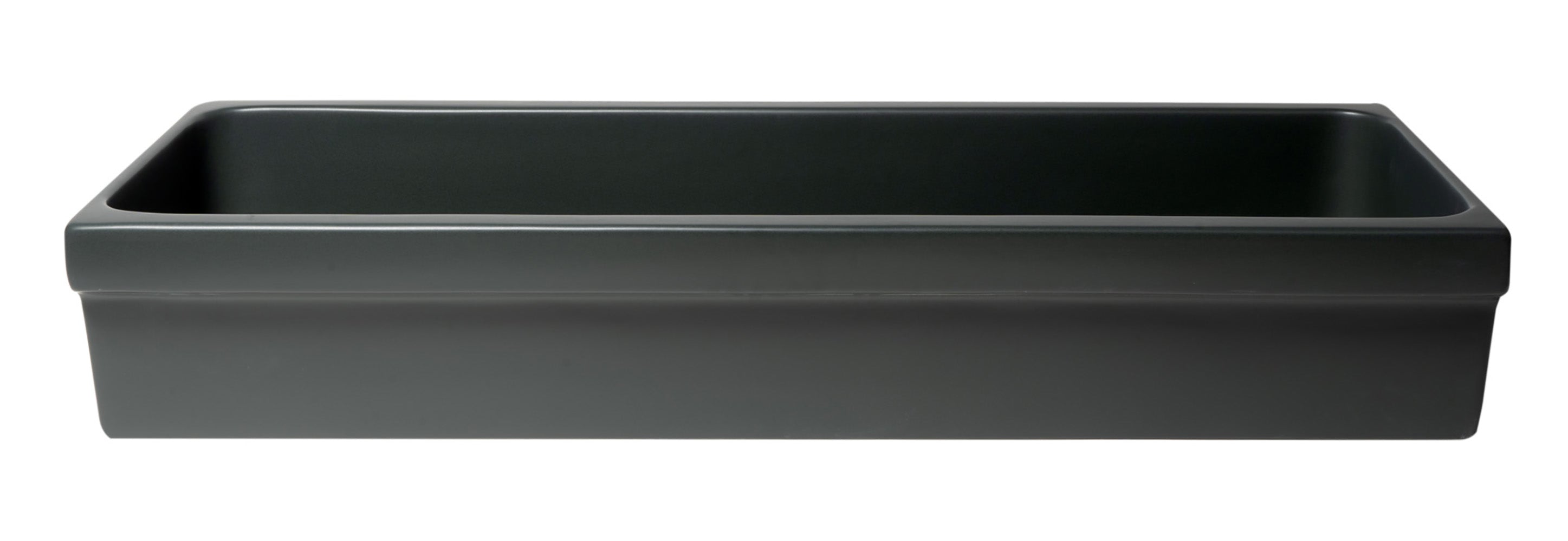 ALFI brand  AB48TRBM 48" Black Matte Above Mount Fireclay Bathroom Trough Sink