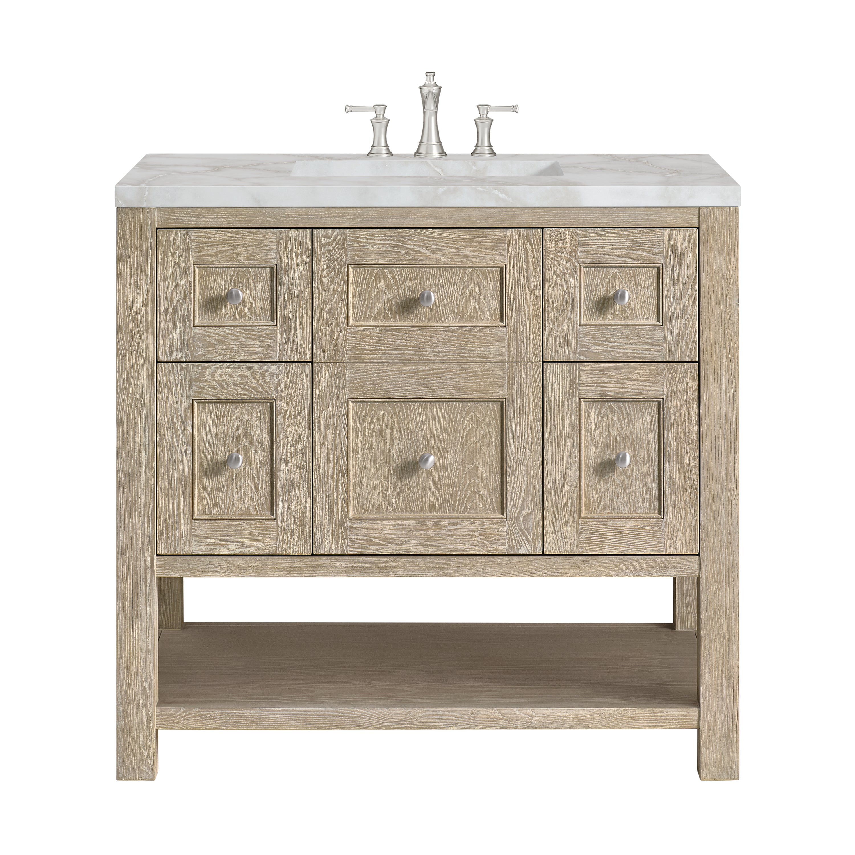 James Martin Breckenridge 36" Single in Whitewashed Oak with 3cm Countertop