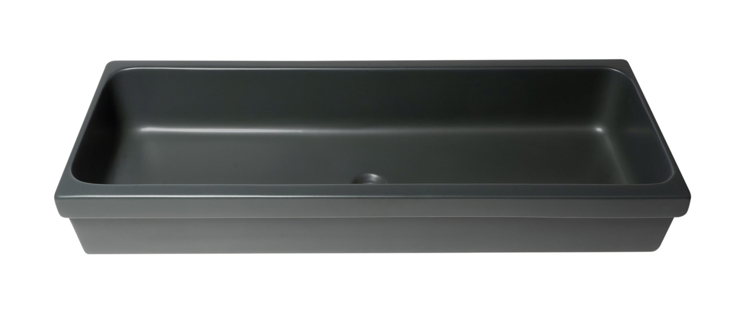 ALFI brand  AB48TRBM 48" Black Matte Above Mount Fireclay Bathroom Trough Sink