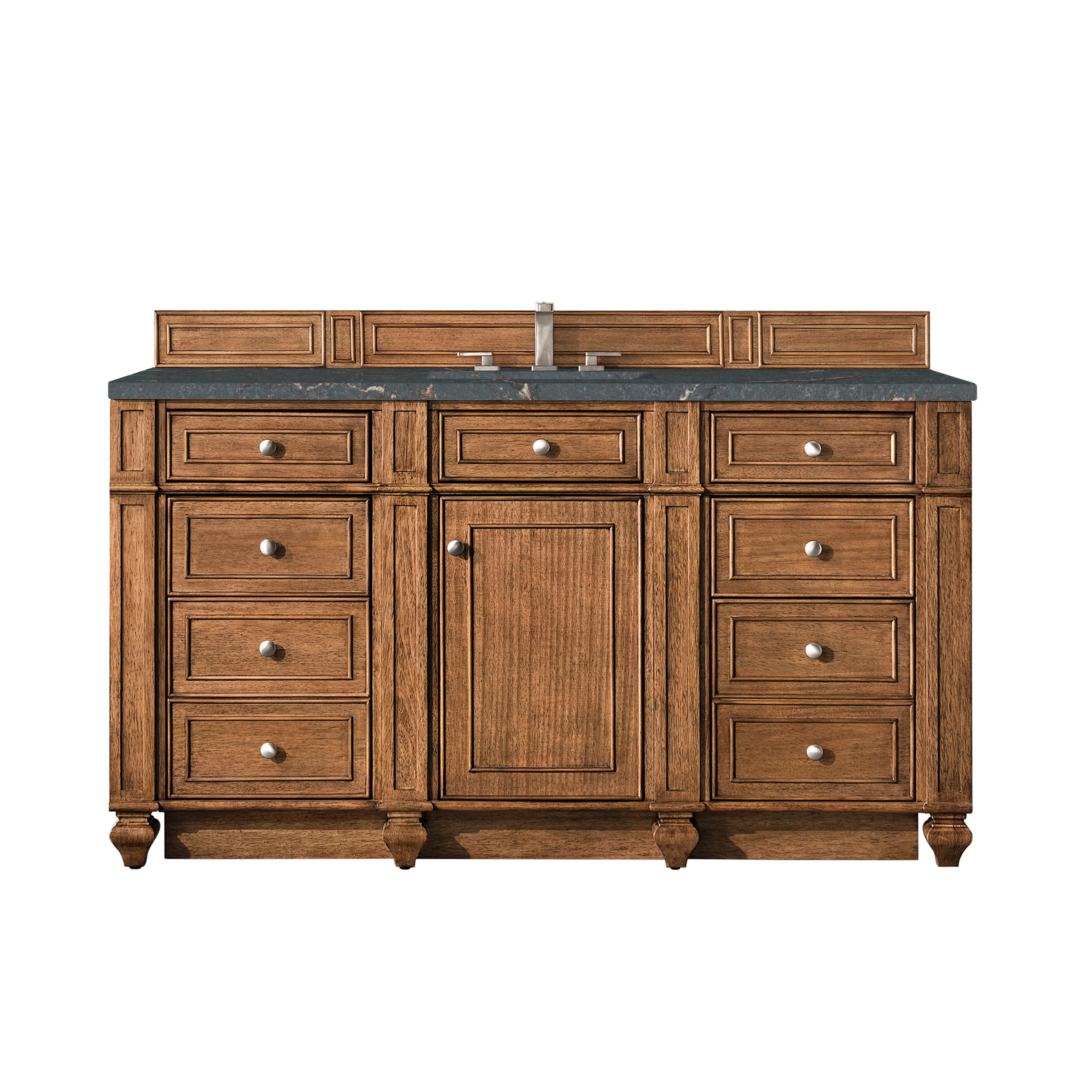 James Martin Bristol 60" Single Vanity in Saddle Brown with 3cm Countertop and FreePower Wireless Charger