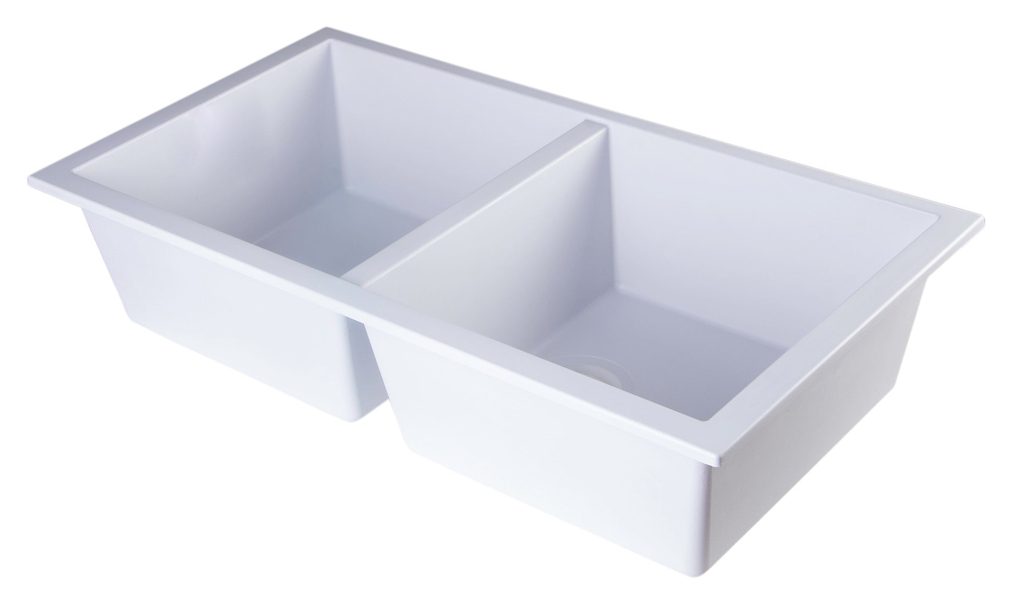 ALFI brand AB3420UM 34" Undermount Double Bowl Granite Composite Kitchen Sink