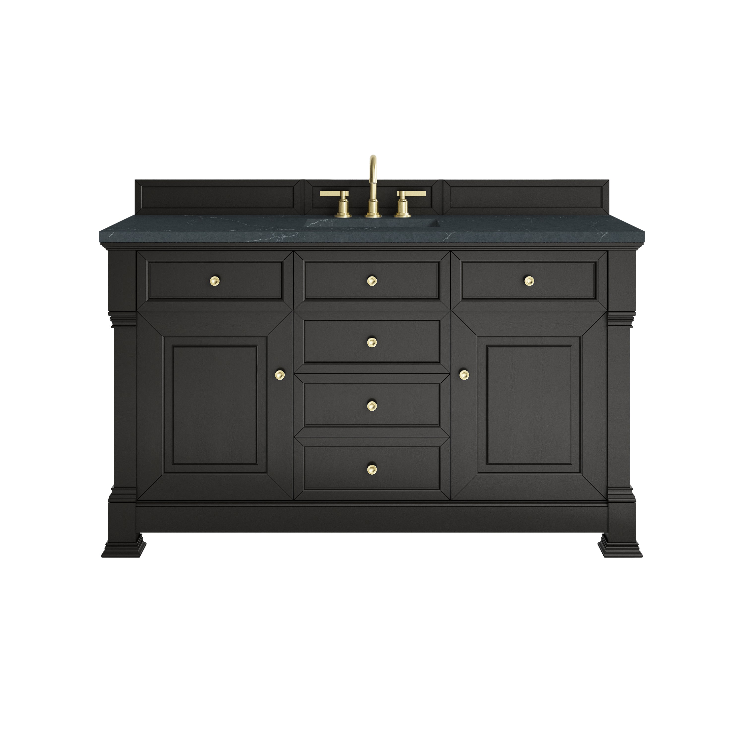James Martin Brookfield 60" Single Vanity in Black Onyx with 3cm Countertop
