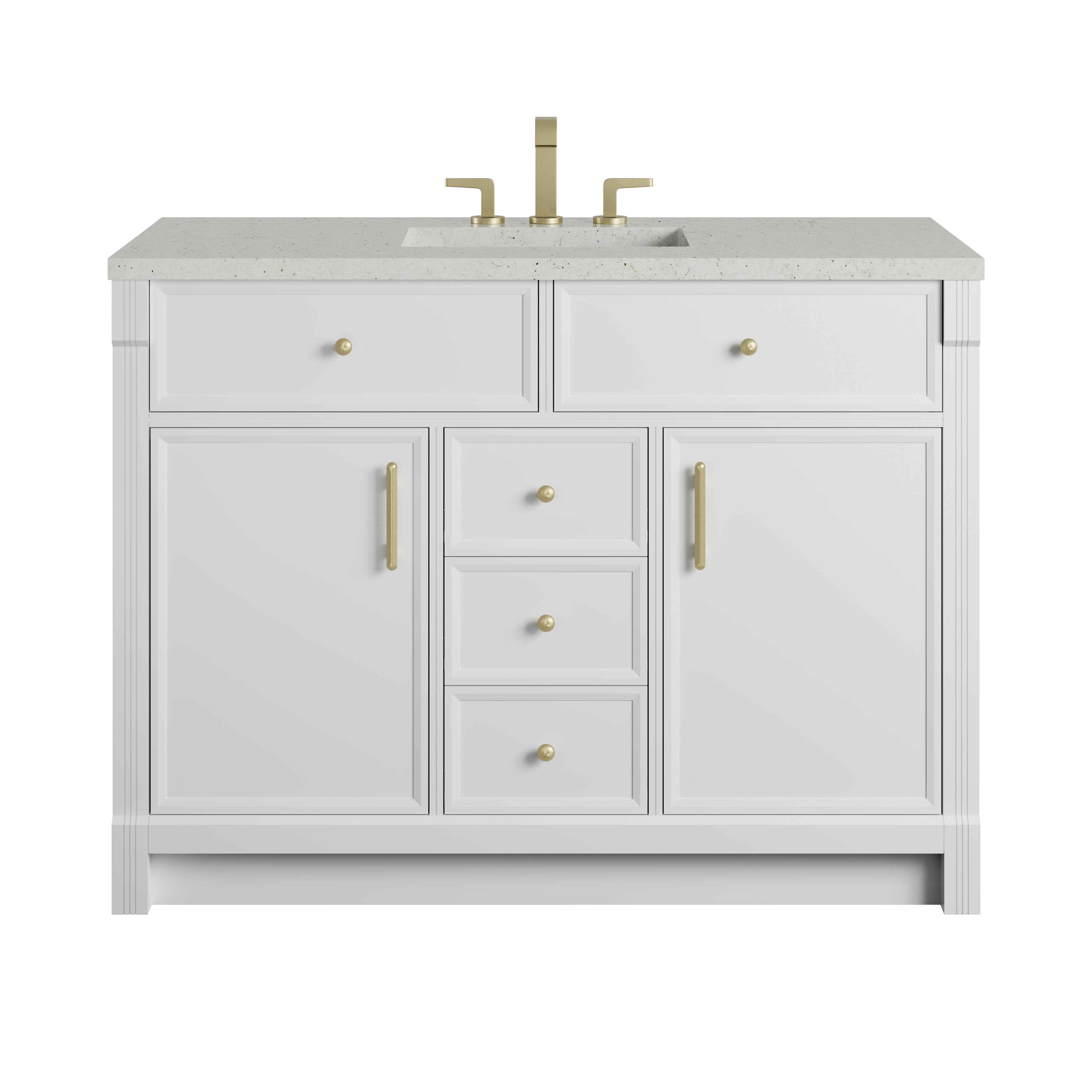 James Martin Bellshire 48" Single Vanity in Bright White with 3cm Countertop