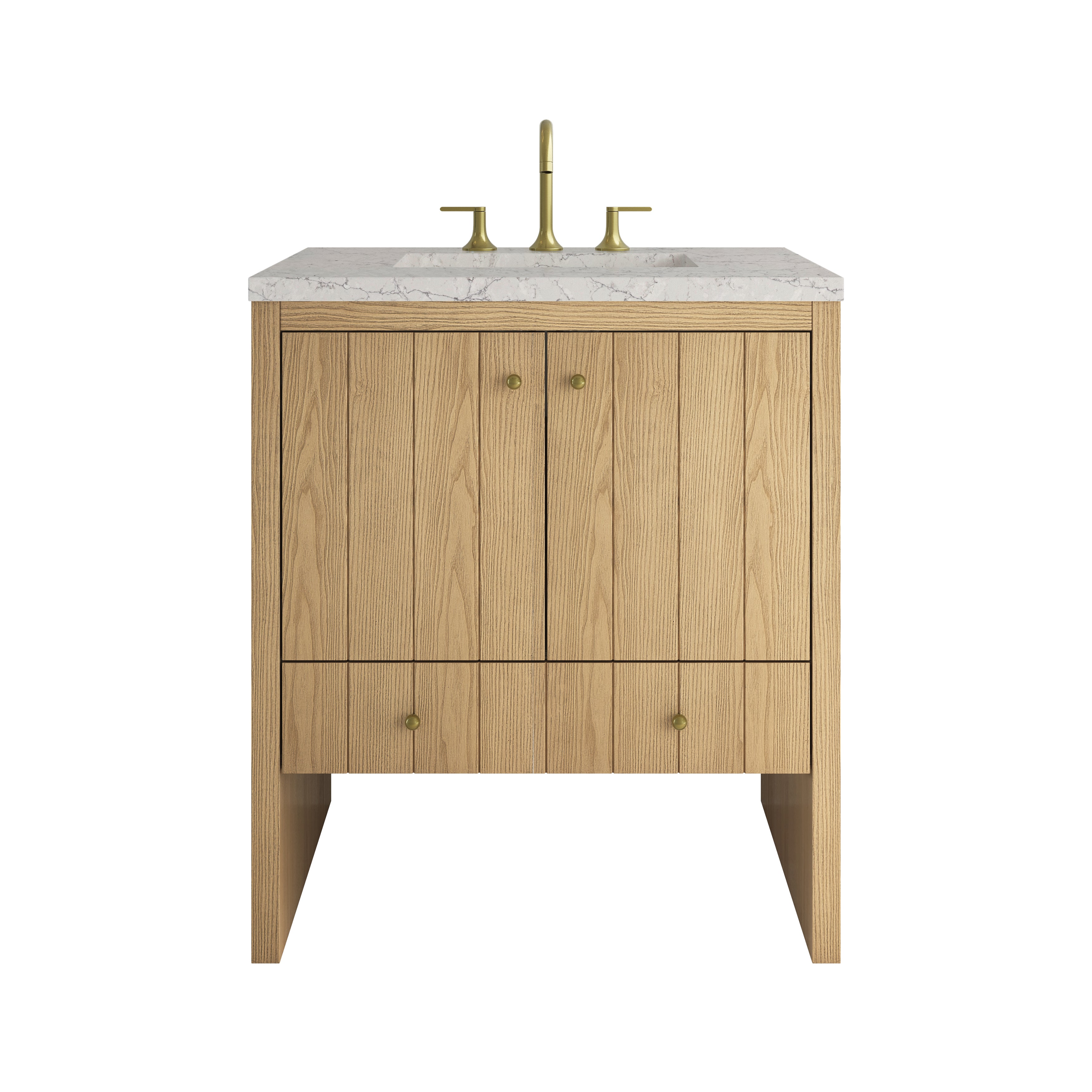 James Martin Hudson 30" Single Vanity in Light Natural Oak with 3cm Countertop