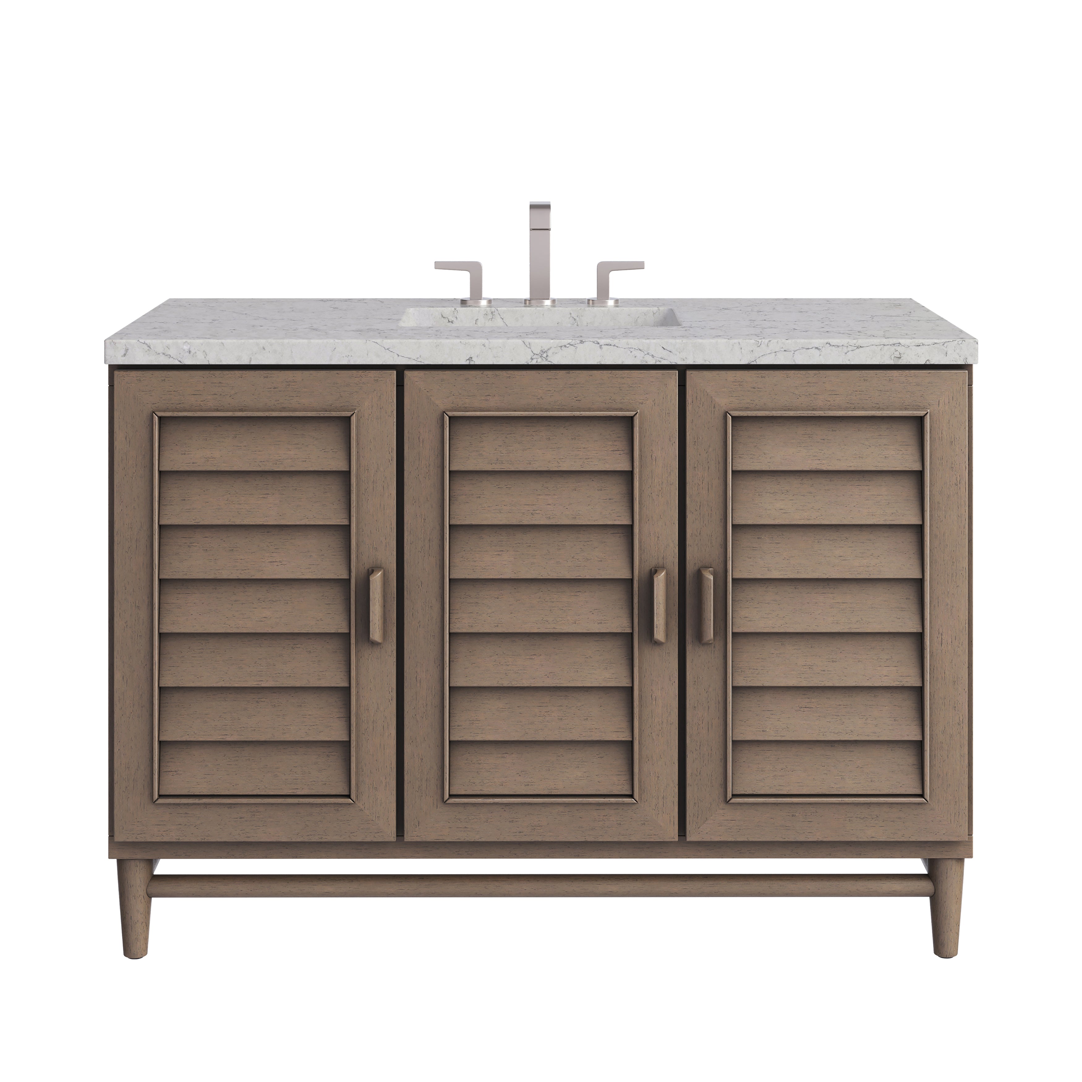 James Martin Portland 48" Single Vanity in Whitewashed Walnut with 3cm Countertop and FreePower Wireless Charger