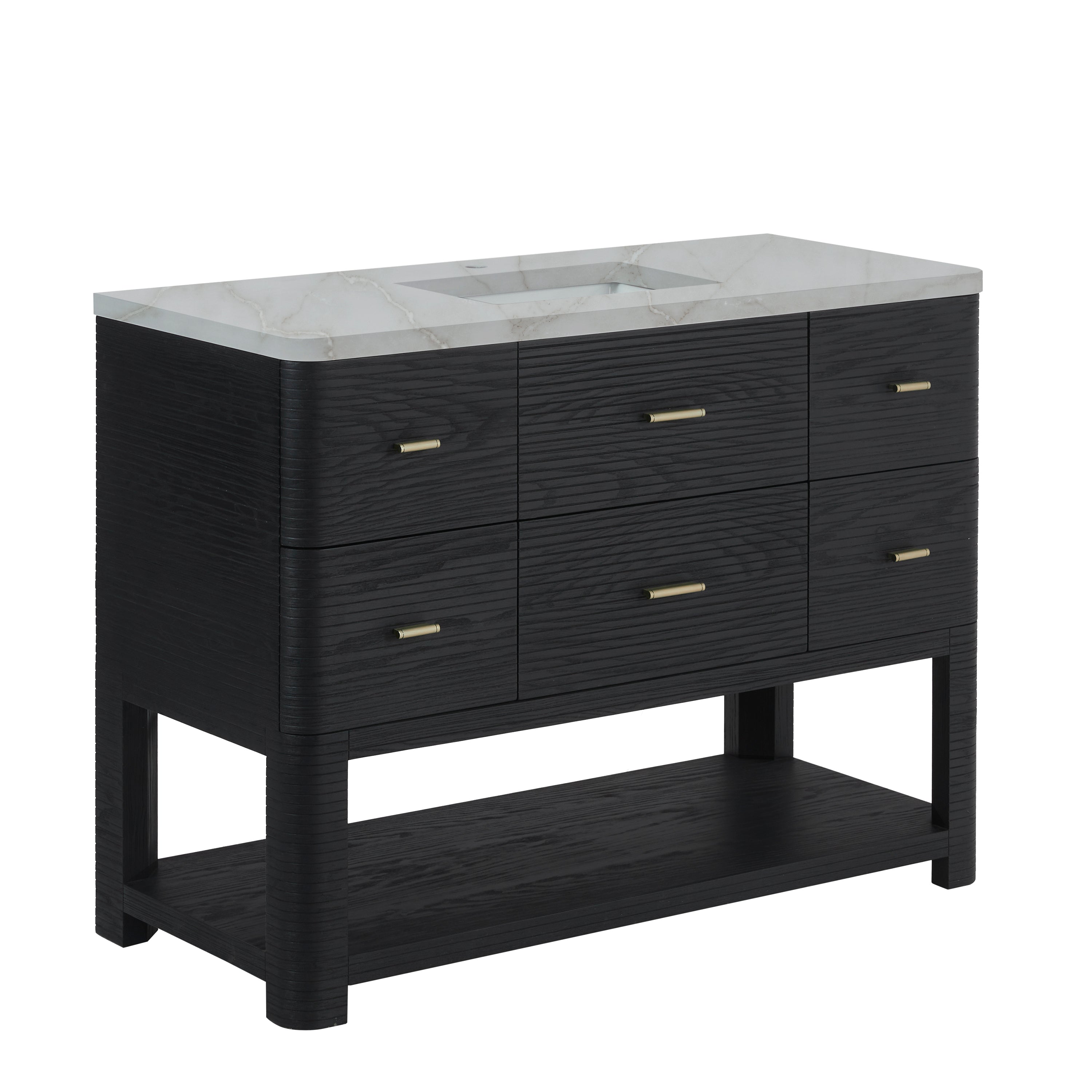 James Martin Lucian 48" Single Vanity in Carbon Oak with 3cm Countertop