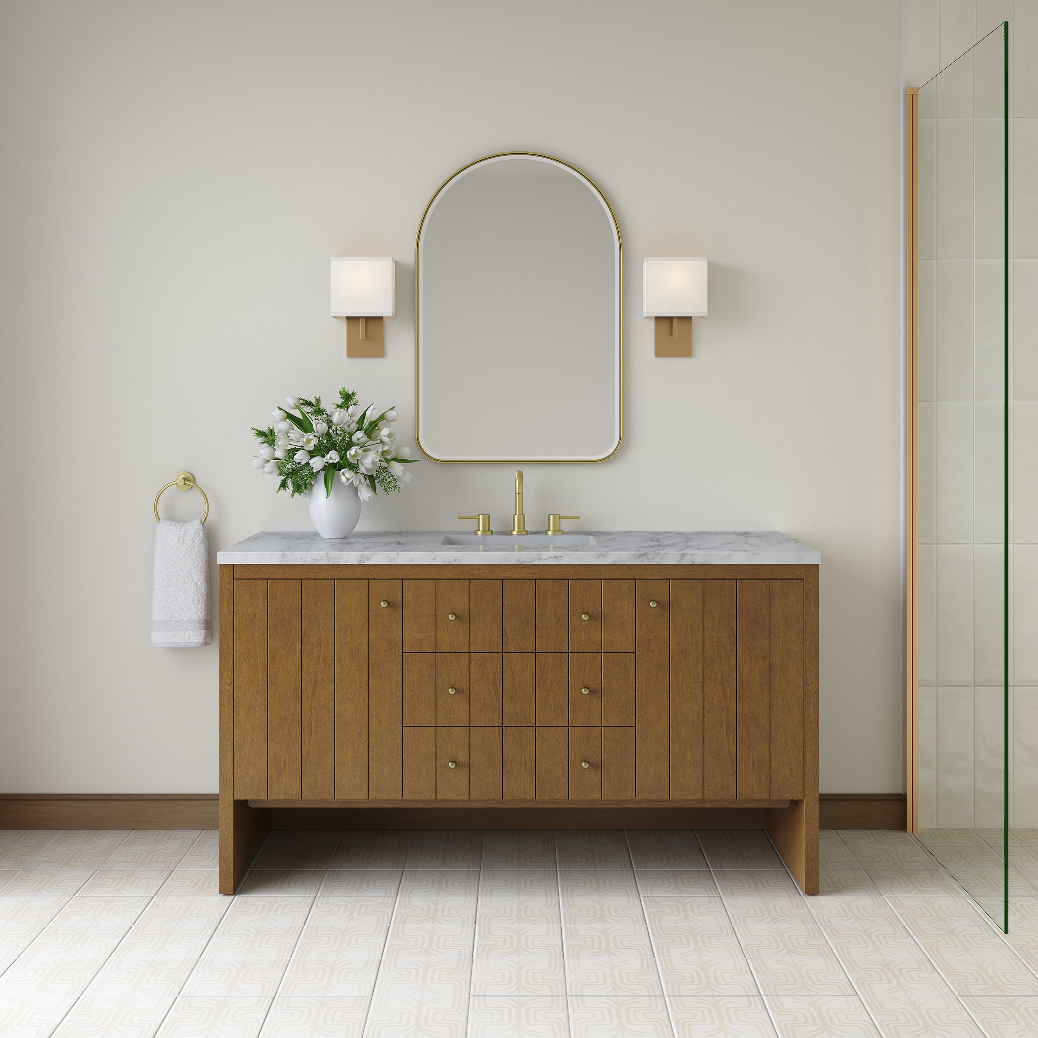 James Martin Hudson 60" Single Vanity in Honey Oak with 3cm Countertop