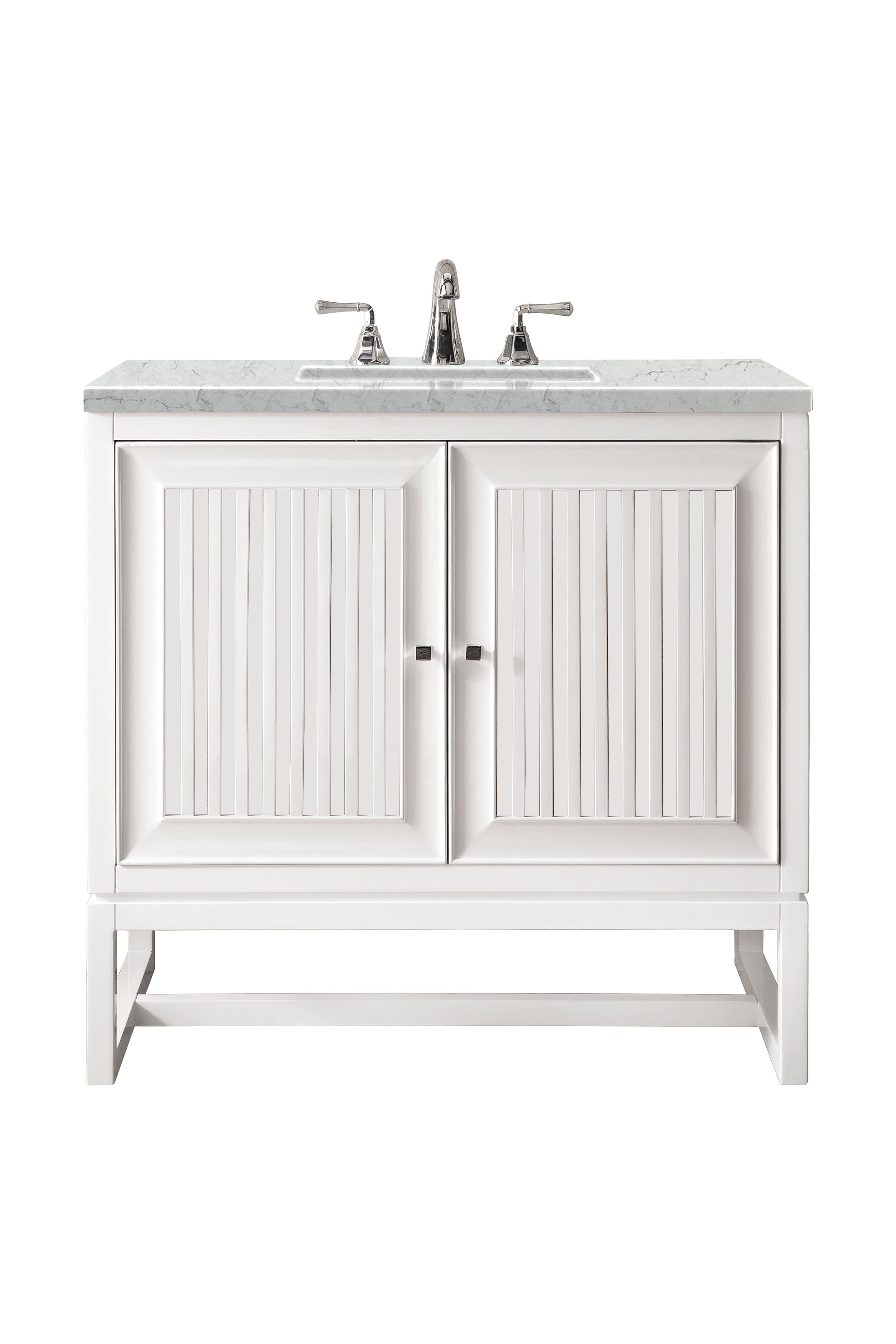 James Martin Athens 30" Single Vanity in Glossy White with 3cm Countertop