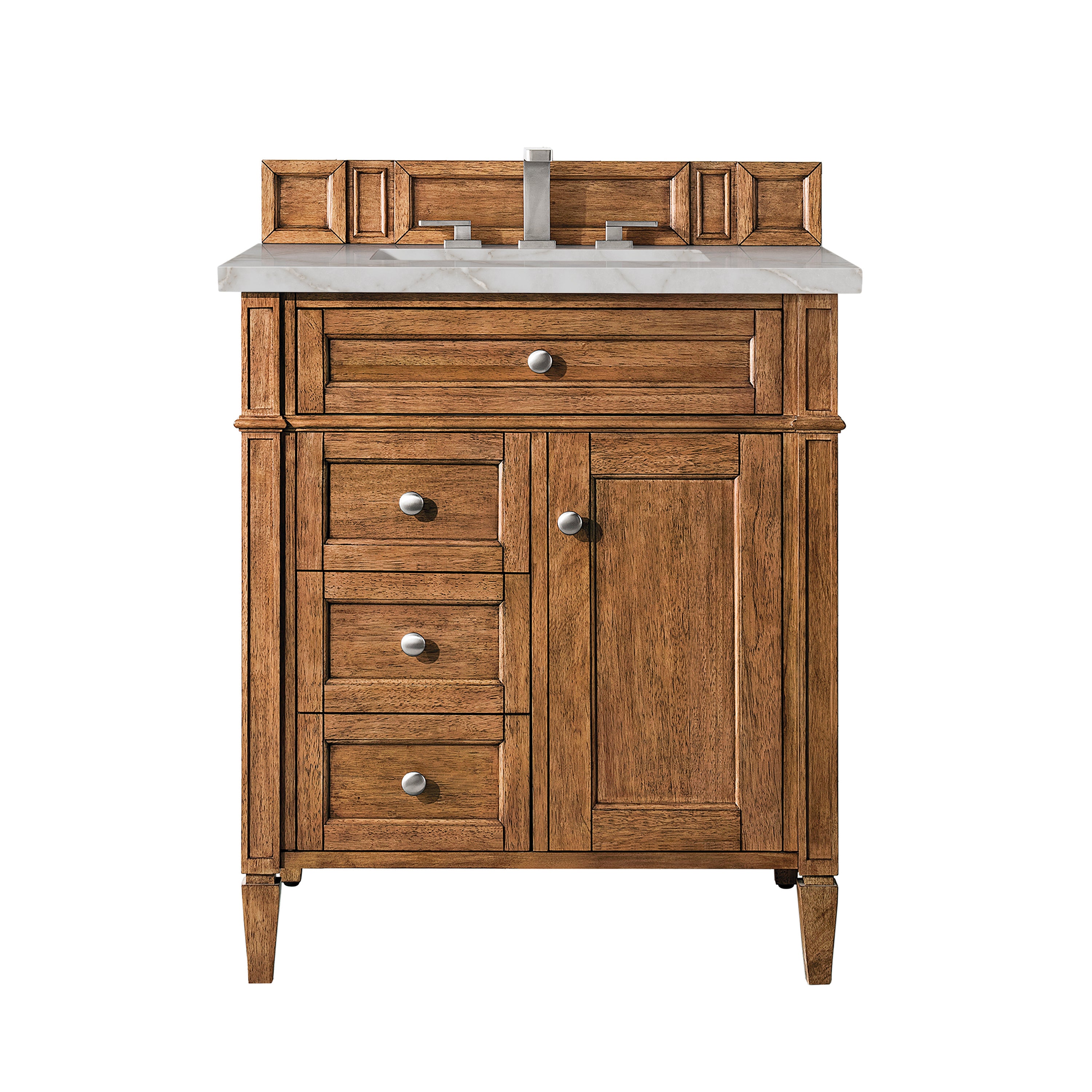 James Martin Brittany 30" Single Vanity in Saddle Brown with 3cm Countertop