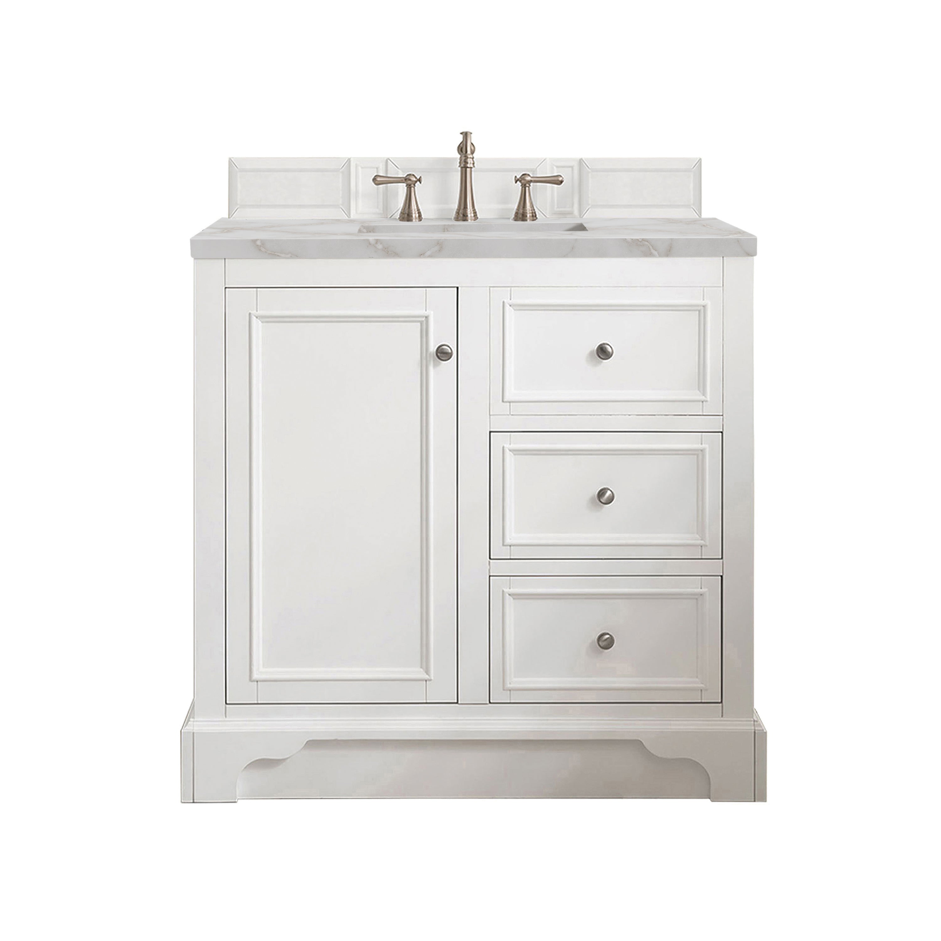 James Martin De Soto 36" Single Vanity in Bright White with 3cm Countertop