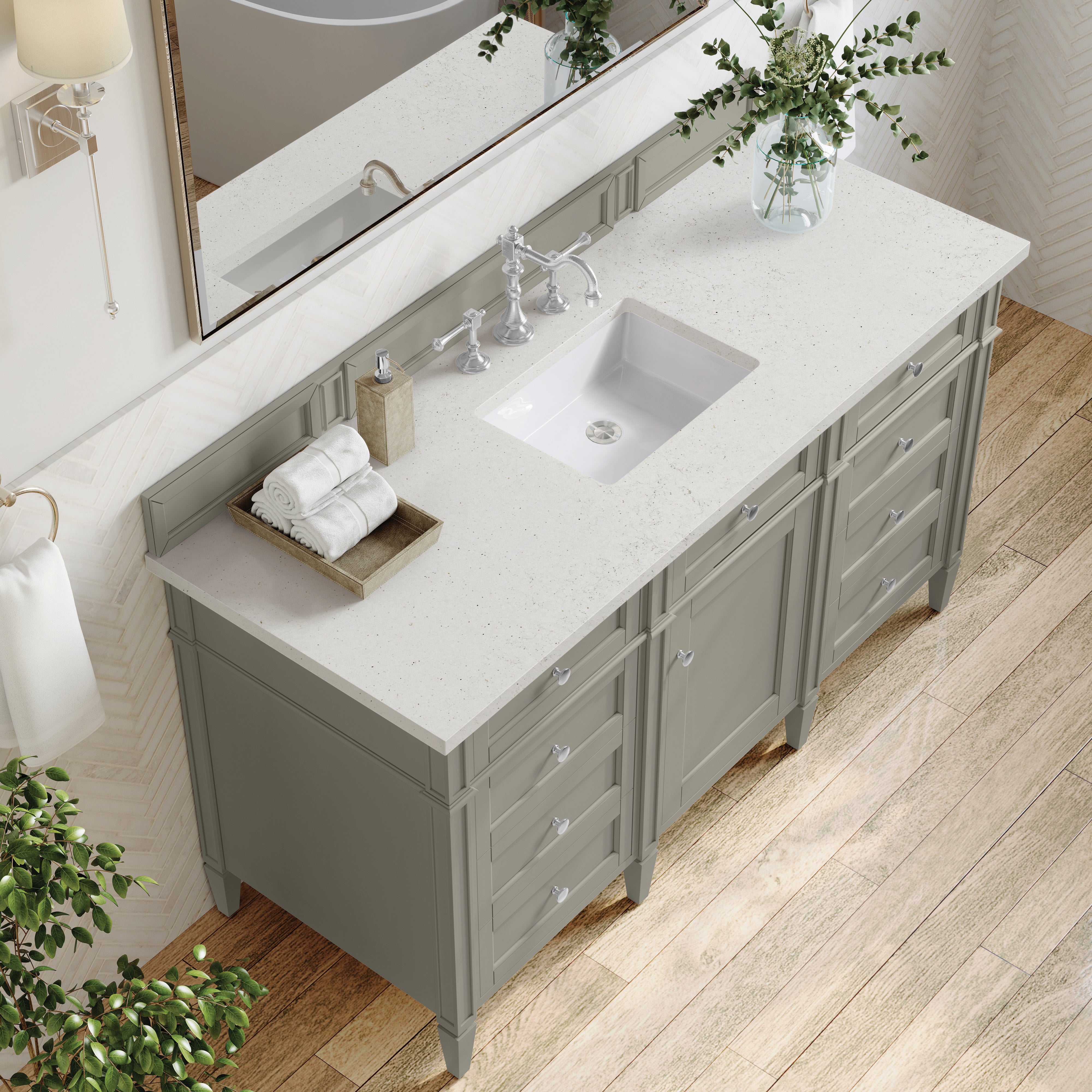 James Martin Brittany 60" Single Vanity in Urban Gray with 3cm Countertop