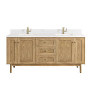 James Martin Laurent 72" Double Vanity in Light Natural Oak with 3cm Countertop