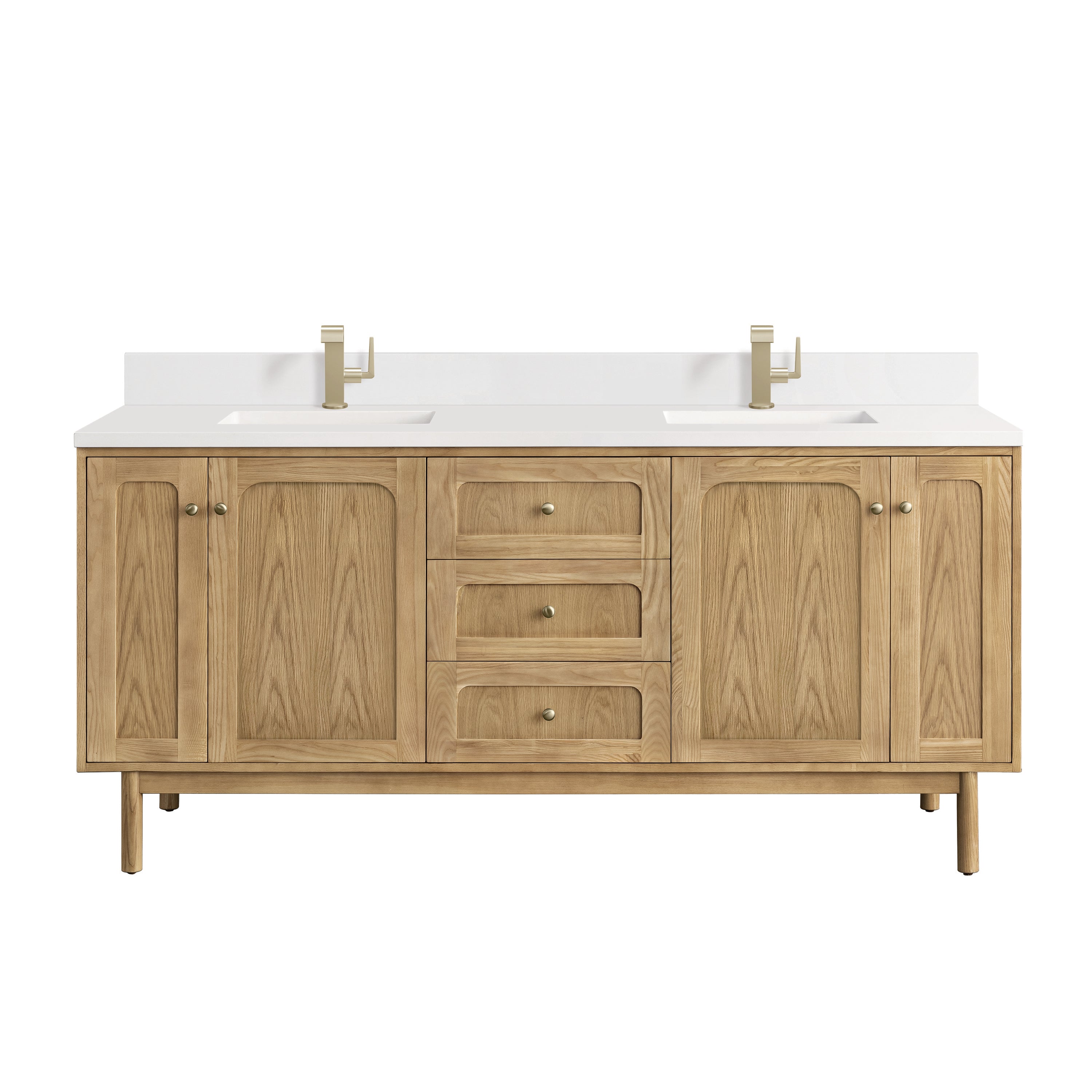 James Martin Laurent 72" Double Vanity in Light Natural Oak with 3cm Countertop