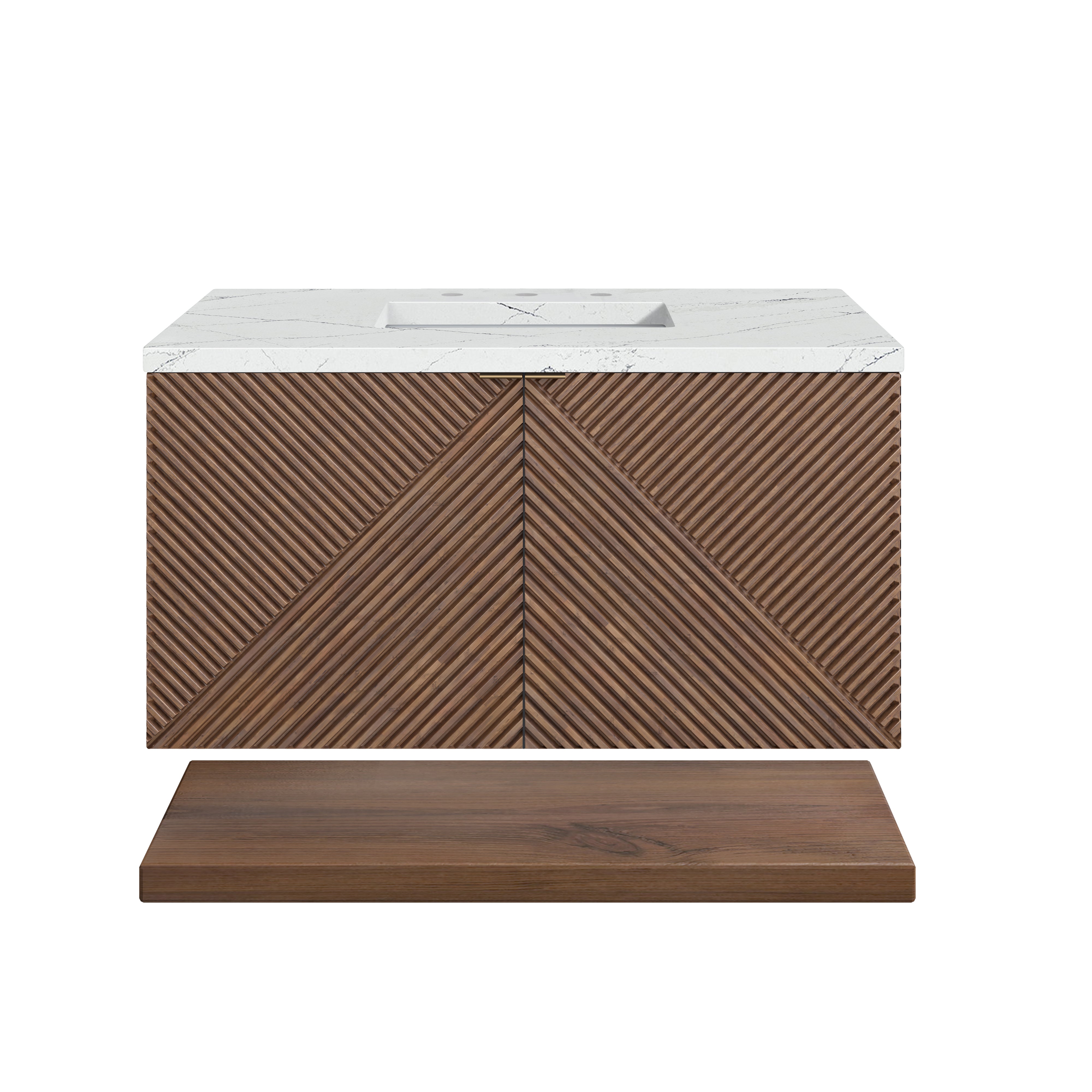 James Martin Marcello 36" Single Vanity in Chestnut with 3cm Countertop