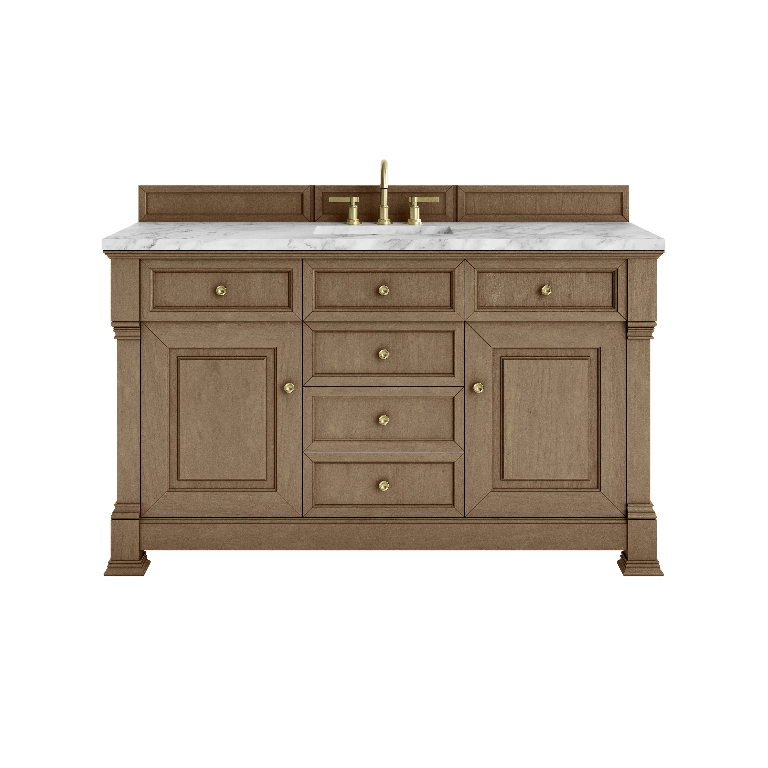 James Martin Brookfield 60" Single Vanity in Pecan with 3cm Countertop
