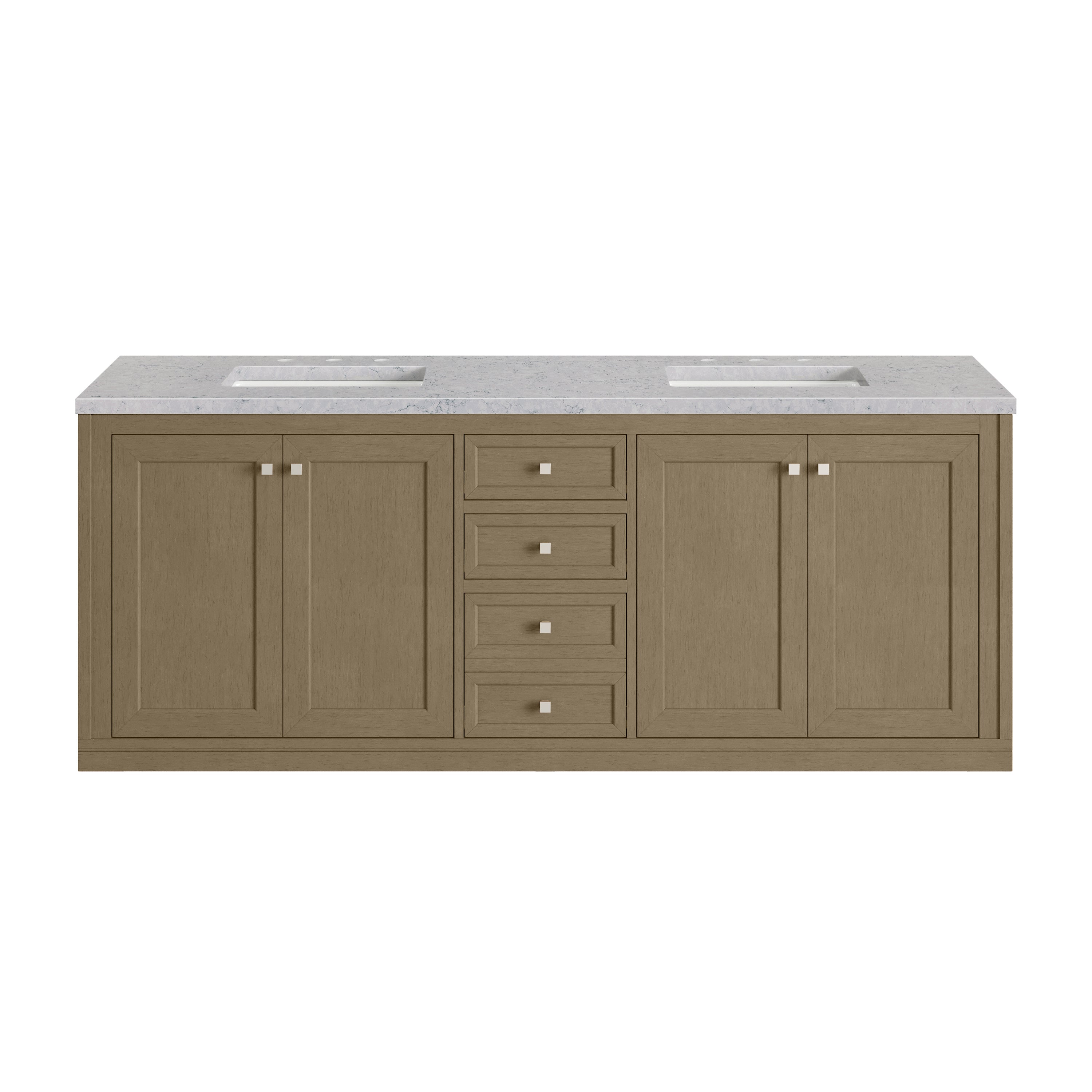 James Martin Chicago 72" Double Vanity in Walnut Whisper with 3cm Countertop