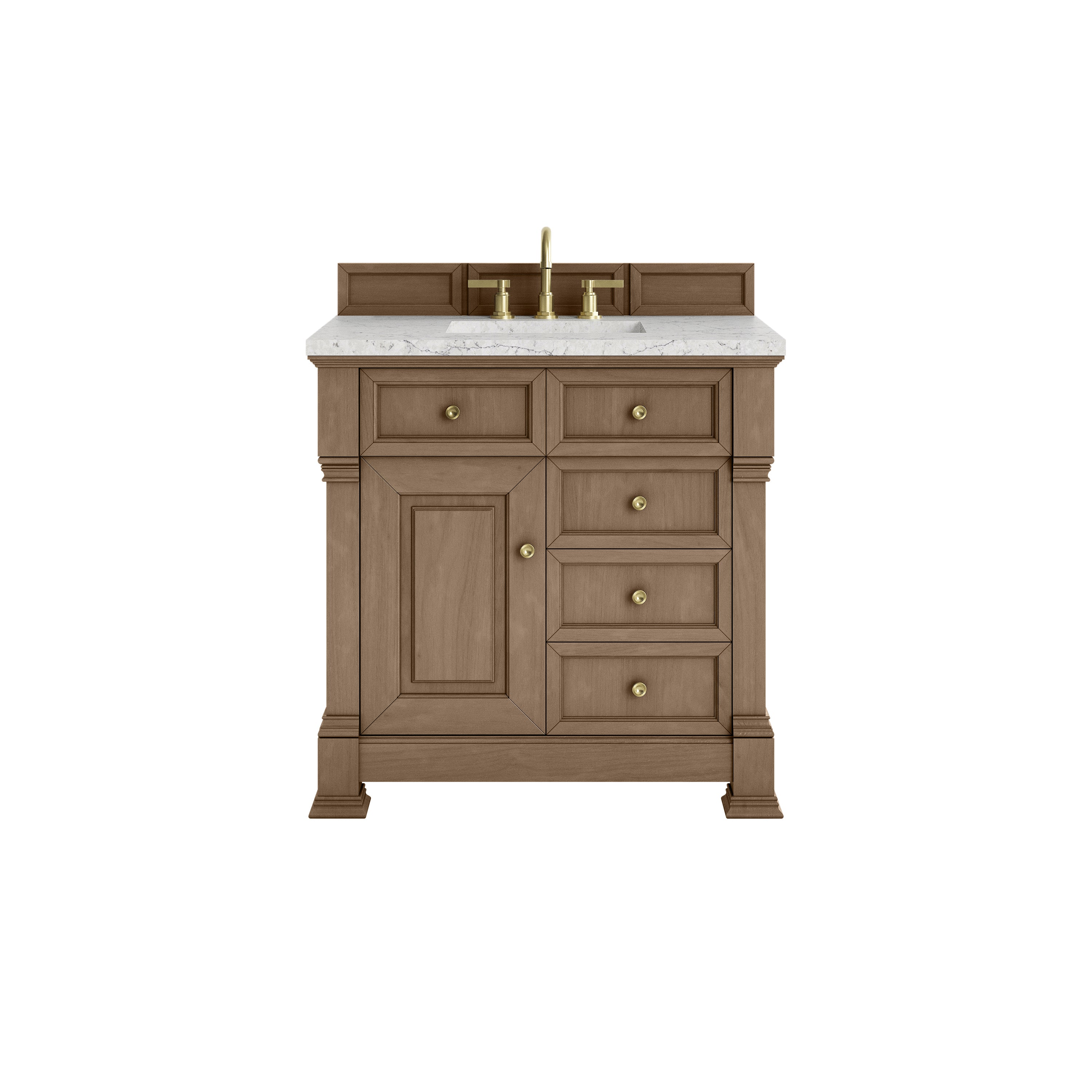 James Martin Brookfield 36" Single Vanity in Pecan with 3cm Countertop