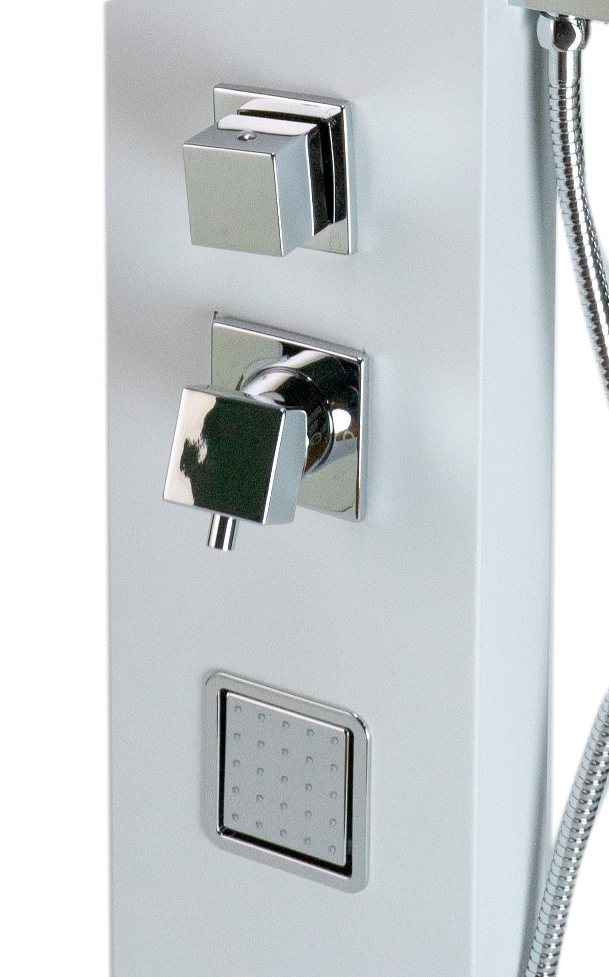 ALFI brand  ABSP60W White Aluminum Shower Panel with 2 Body Sprays and Rain Shower Head