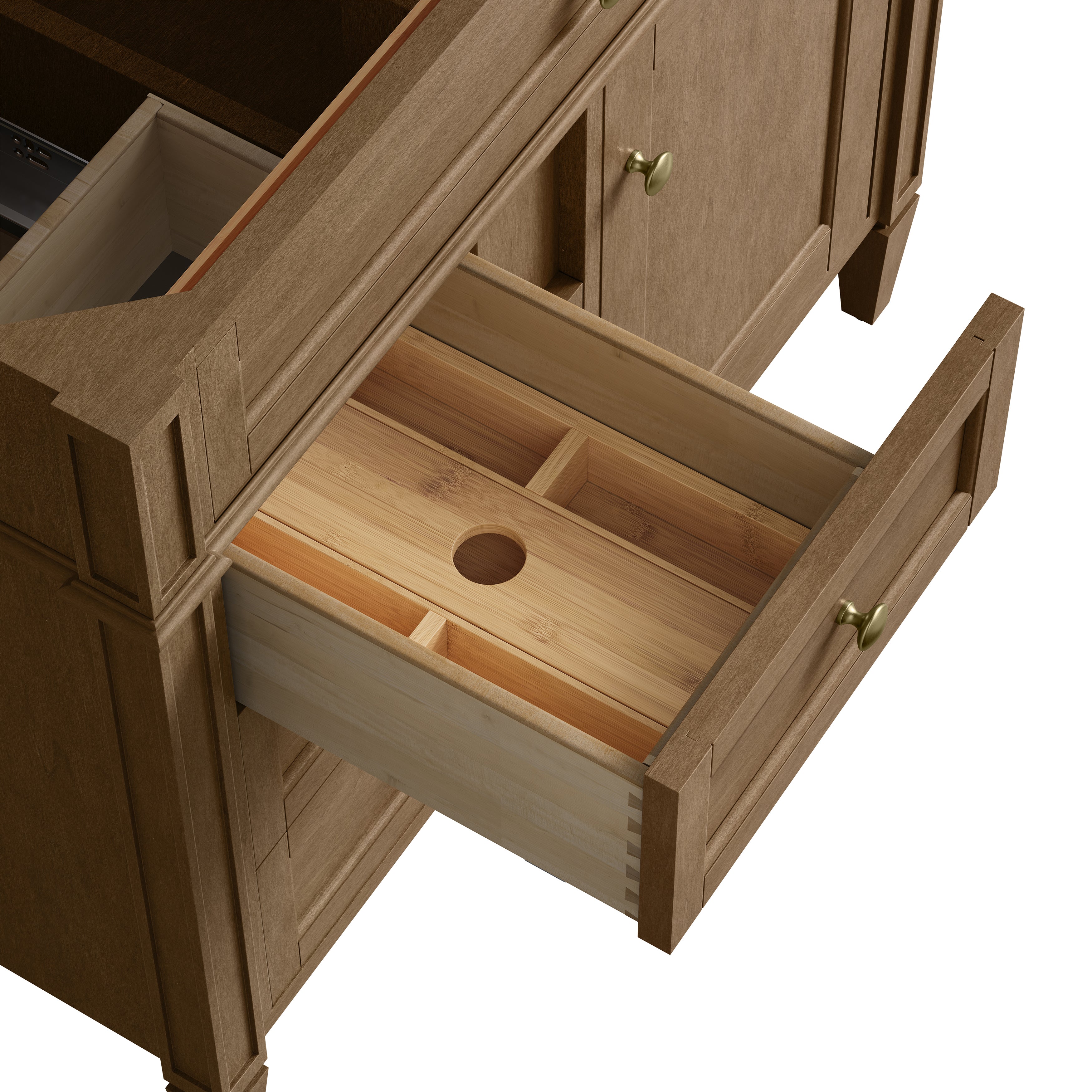 James Martin Brittany 36" Single Vanity in Pecan with 3cm Countertop
