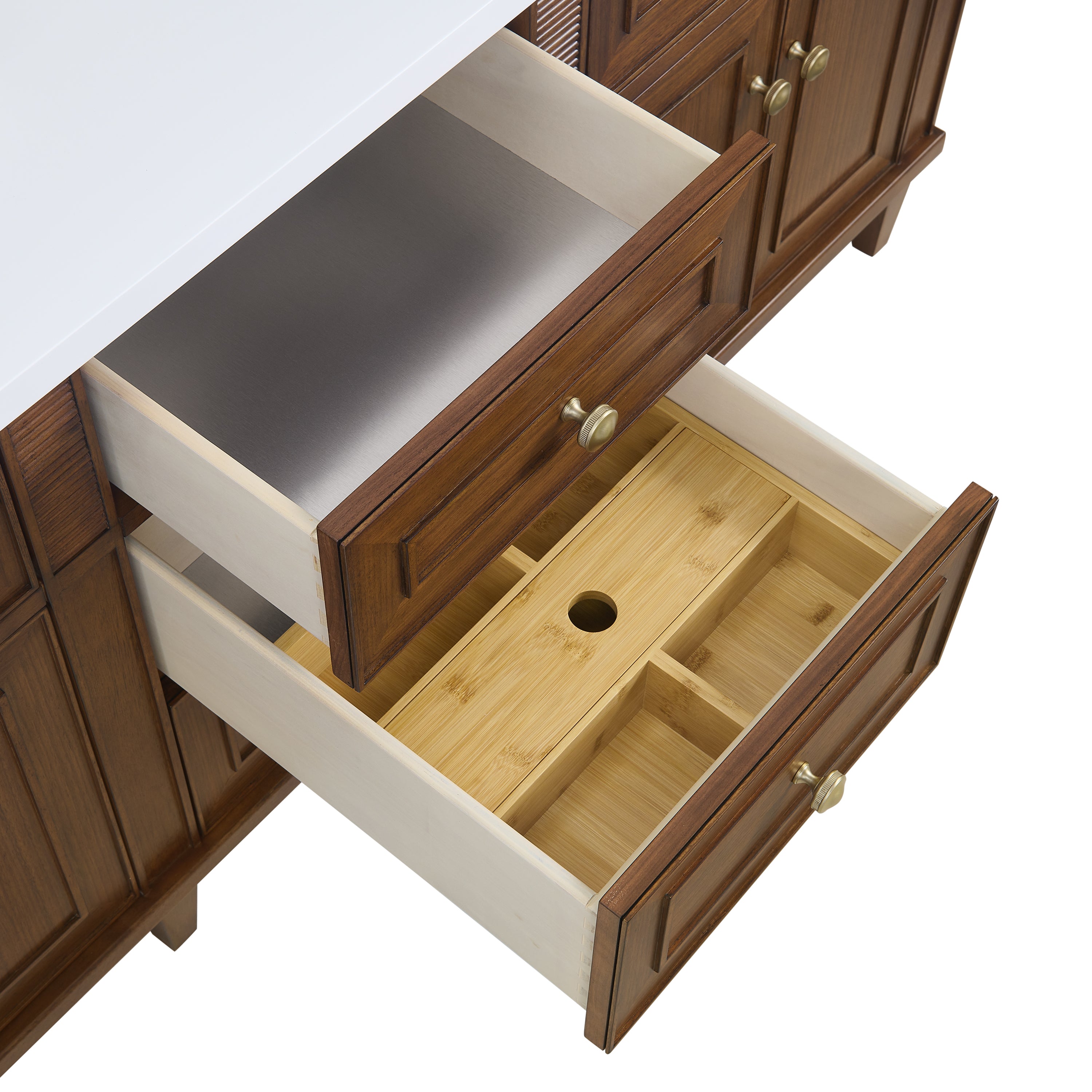 James Martin Lorelai 72"Double Vanity in Mid-Century Walnut with 3cm Countertop
