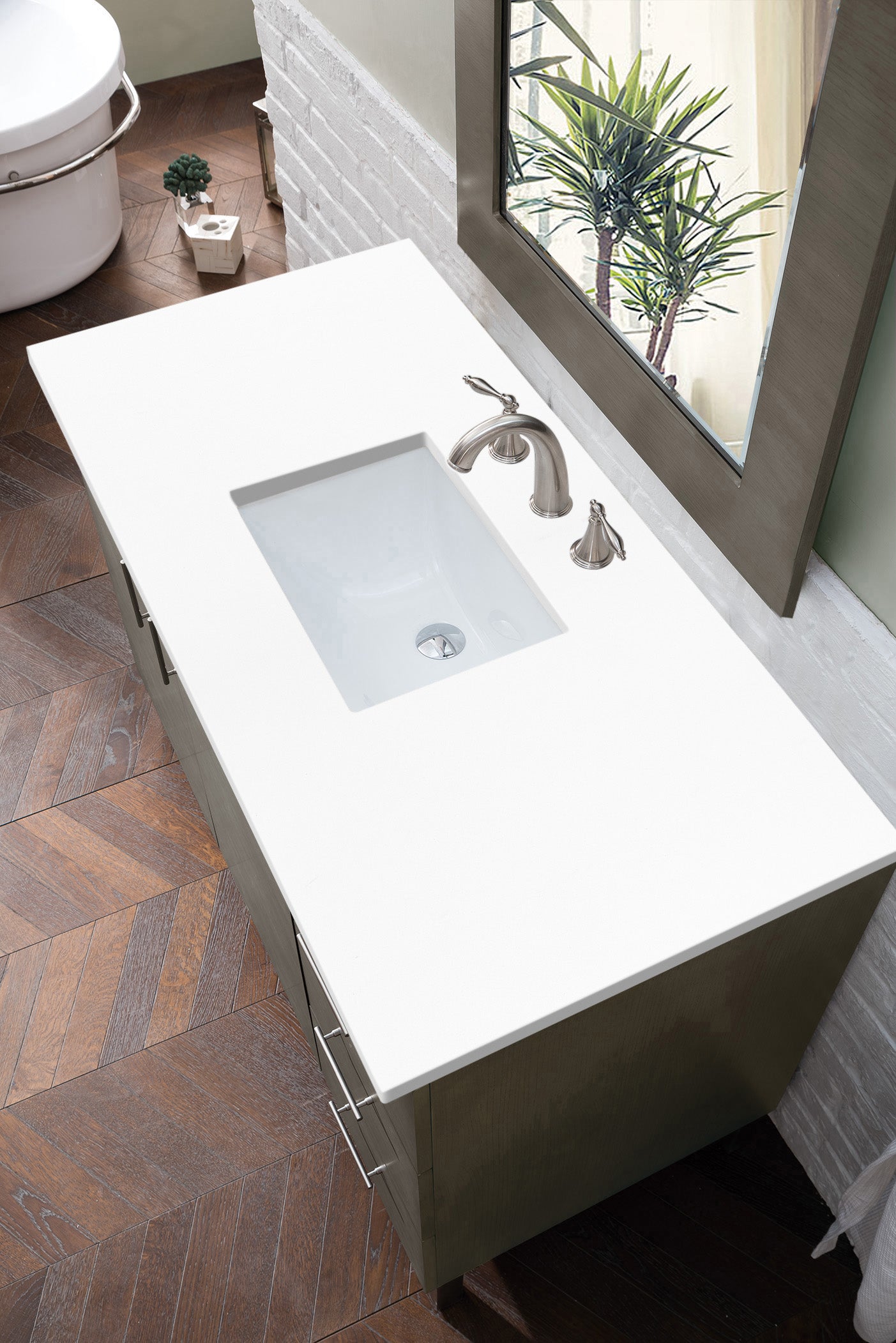 James Martin Metropolitan 48" Single Vanity in Silver Oak with 3cm Countertop