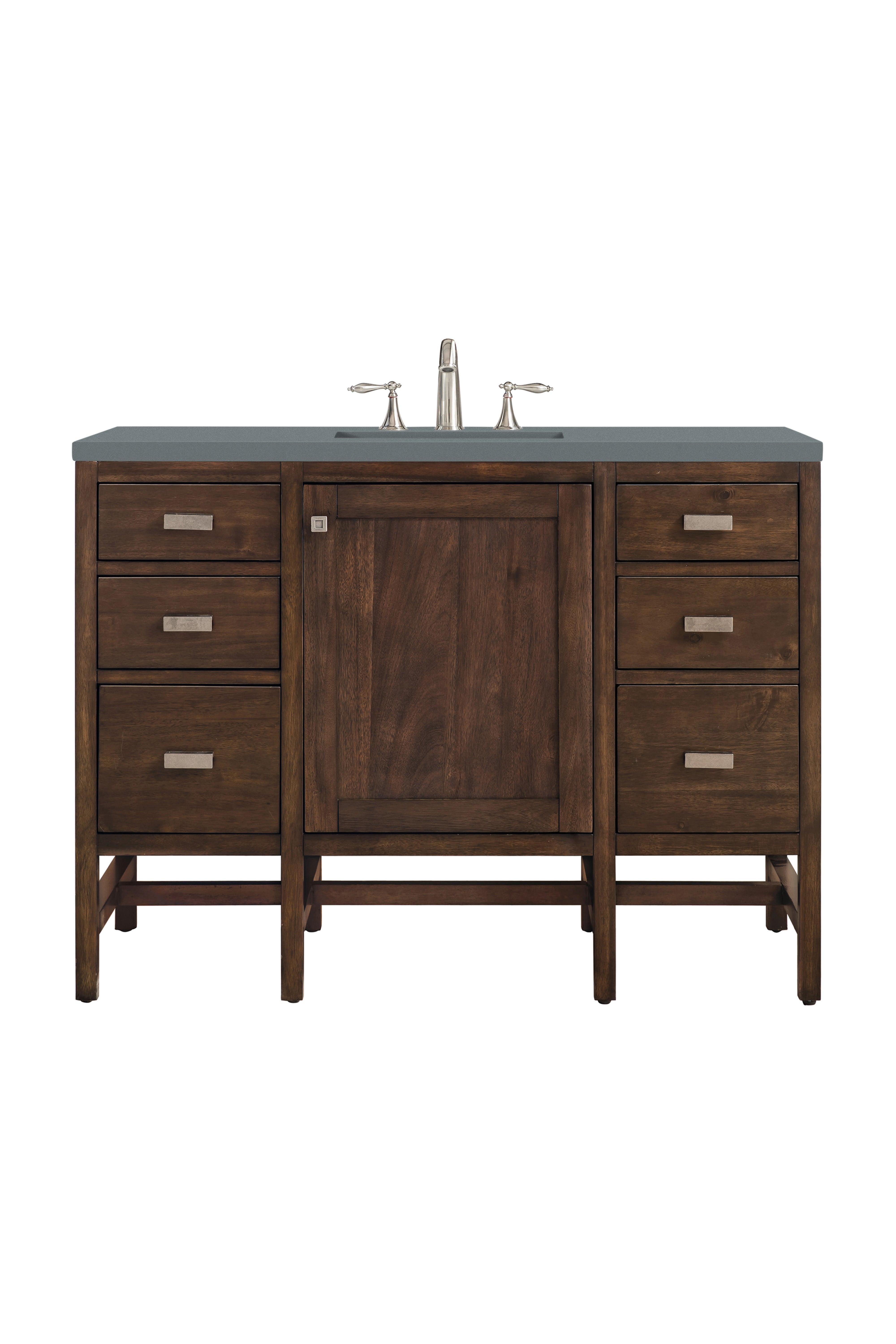 James Martin Addison 48" Single Vanity in Mid-Century Acacia with 3cm Countertop