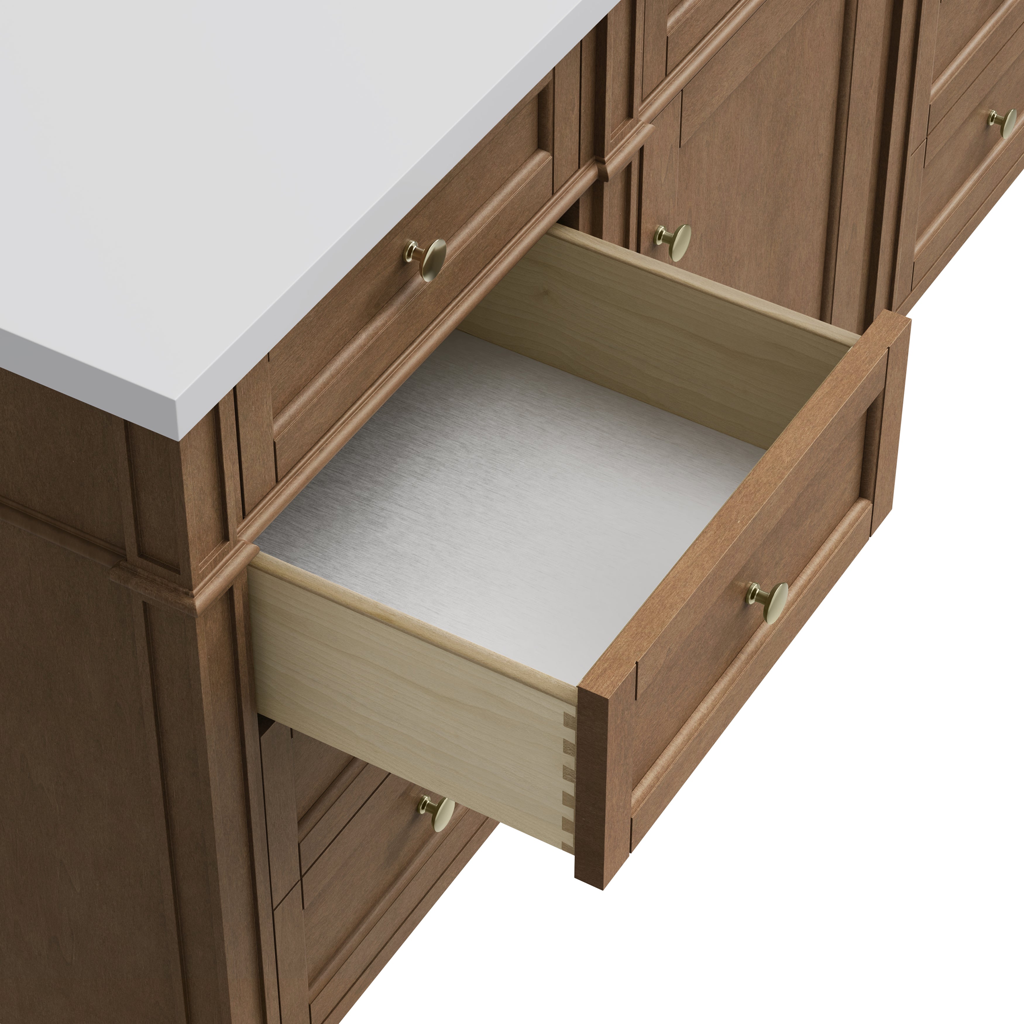 James Martin Brittany 60" Single Vanity in Pecan with 3cm Countertop