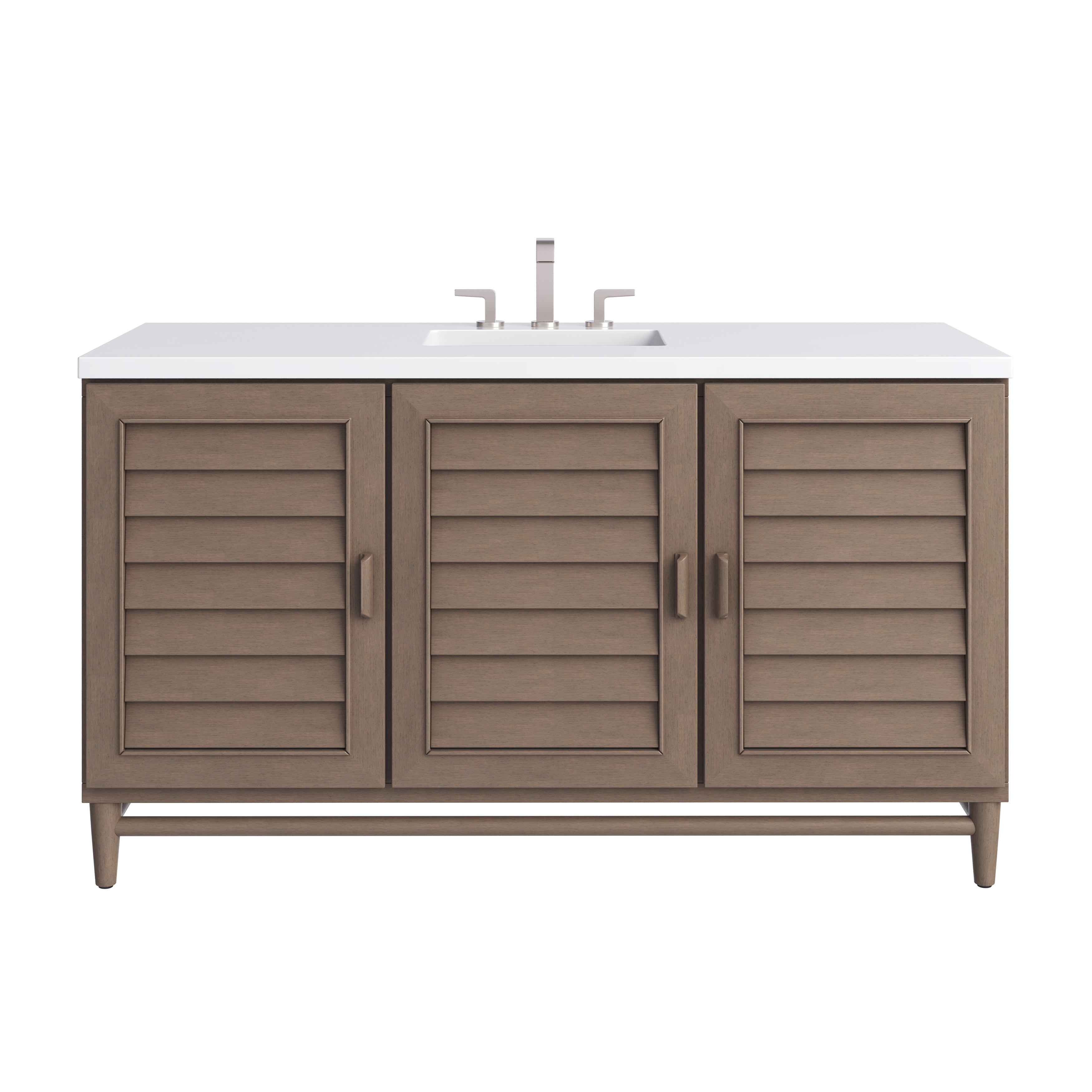 James Martin Portland 60" Single Vanity in Whitewashed Walnut with 3cm Countertop
