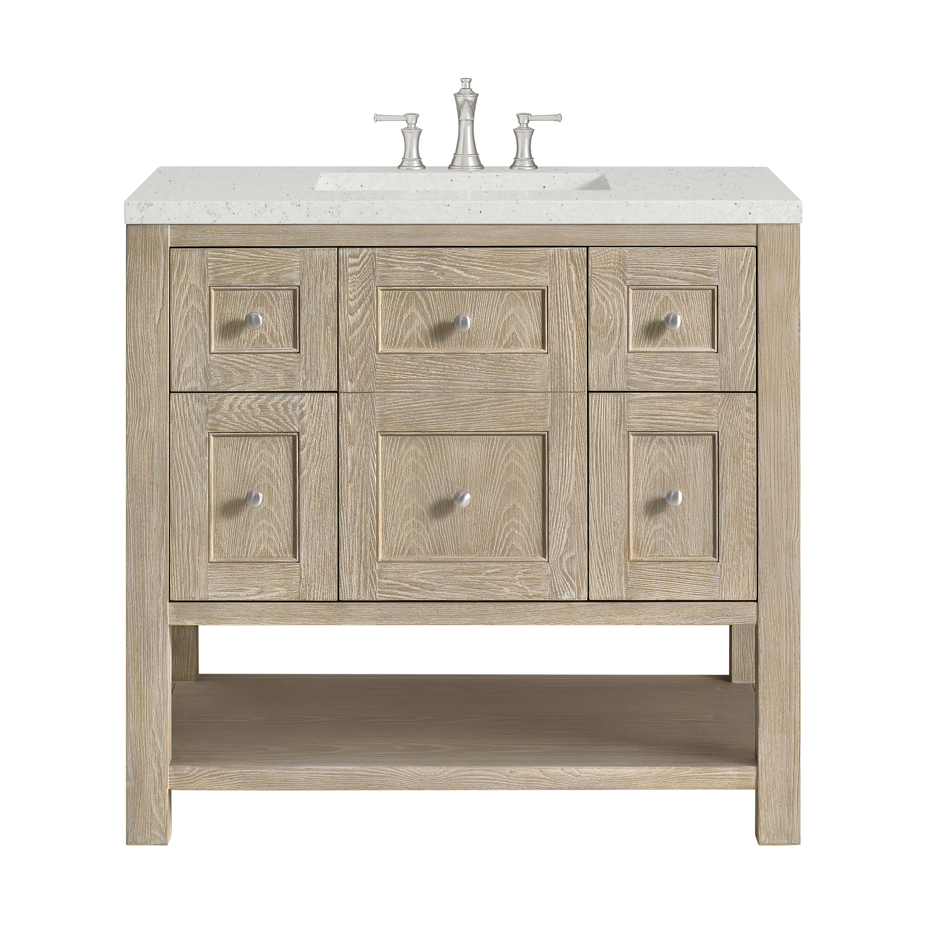 James Martin Breckenridge 36" Single in Whitewashed Oak with 3cm Countertop