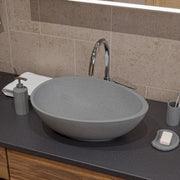 ALFI brand  ABCO21O 21" Solid Concrete Tear Drop Above Mount Vessel Sink