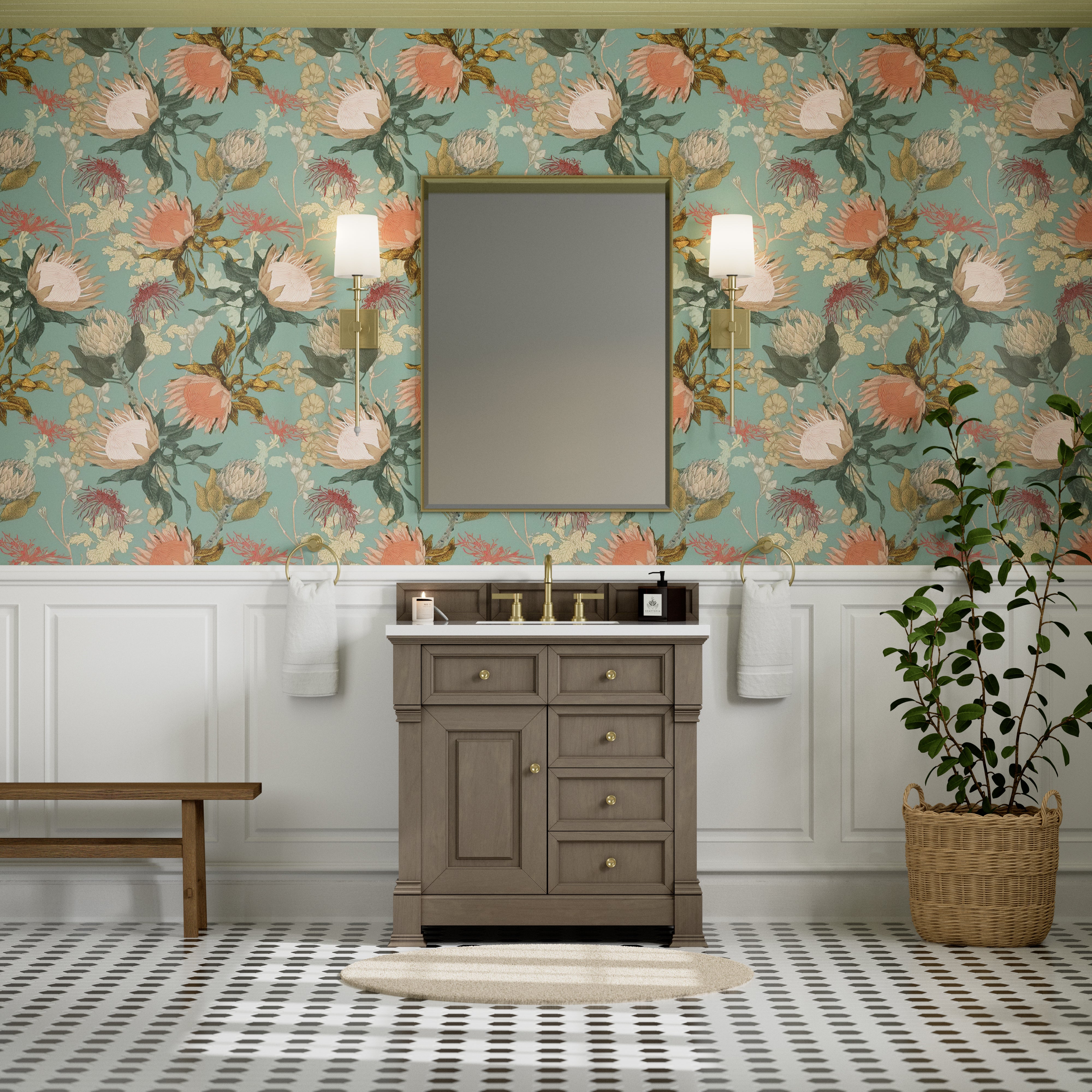 James Martin Brookfield 36" Single Vanity in Pecan with 3cm Countertop