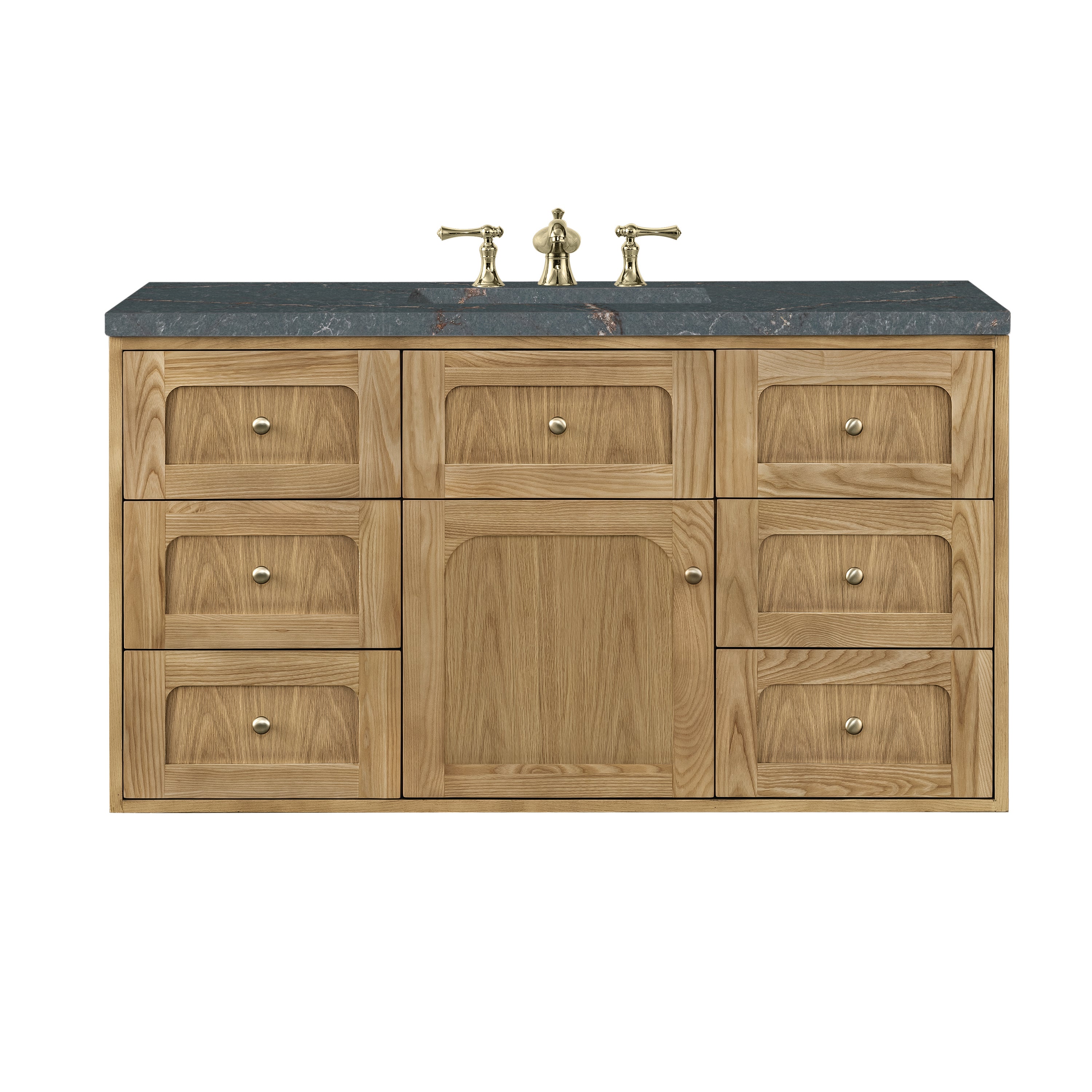 James Martin Laurent 48" Single Vanity in Light Natural Oak with 3cm Countertop and FreePower Wireless Charger