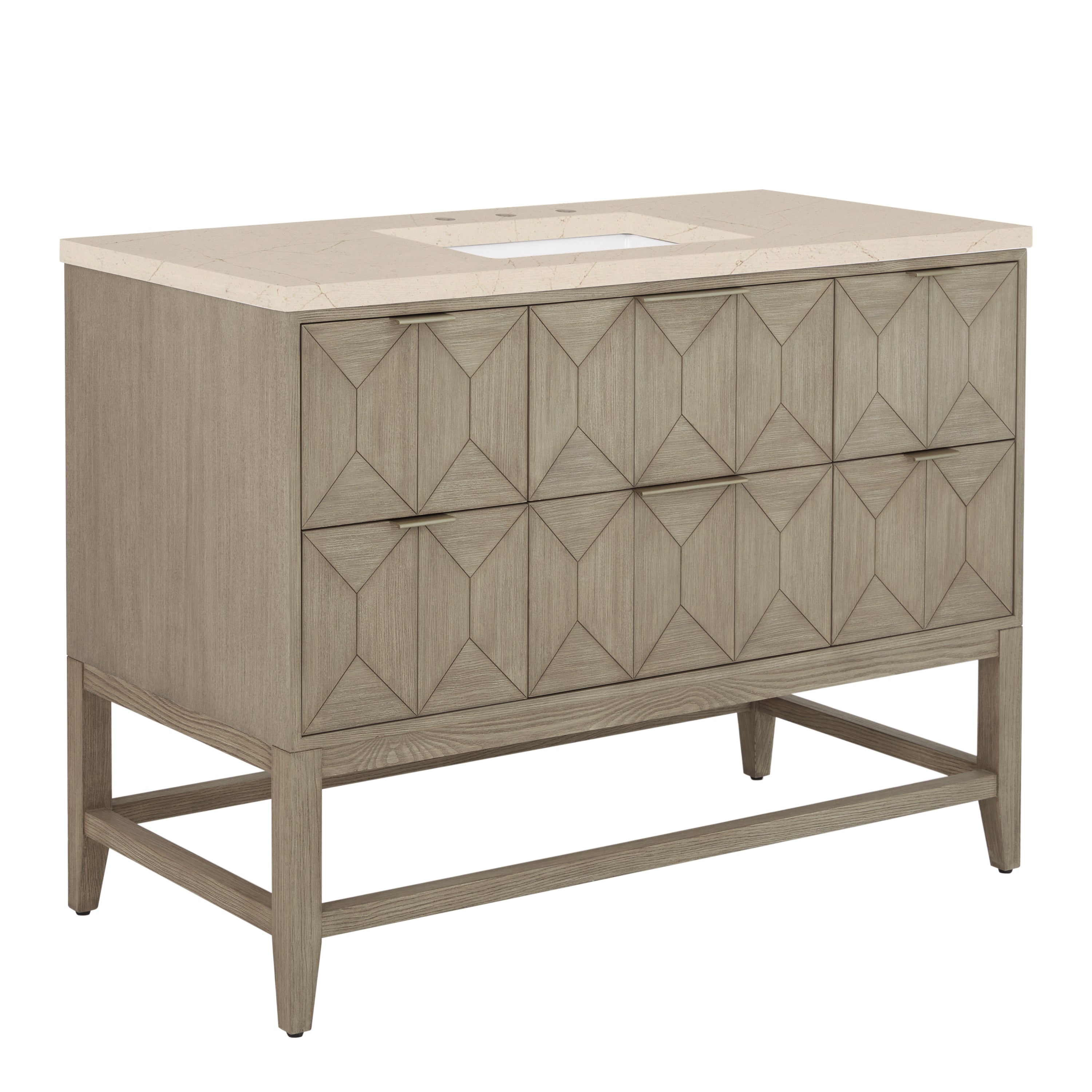 James Martin Emmeline 48" Single Vanity in Pebble Oak with 3cm Countertop
