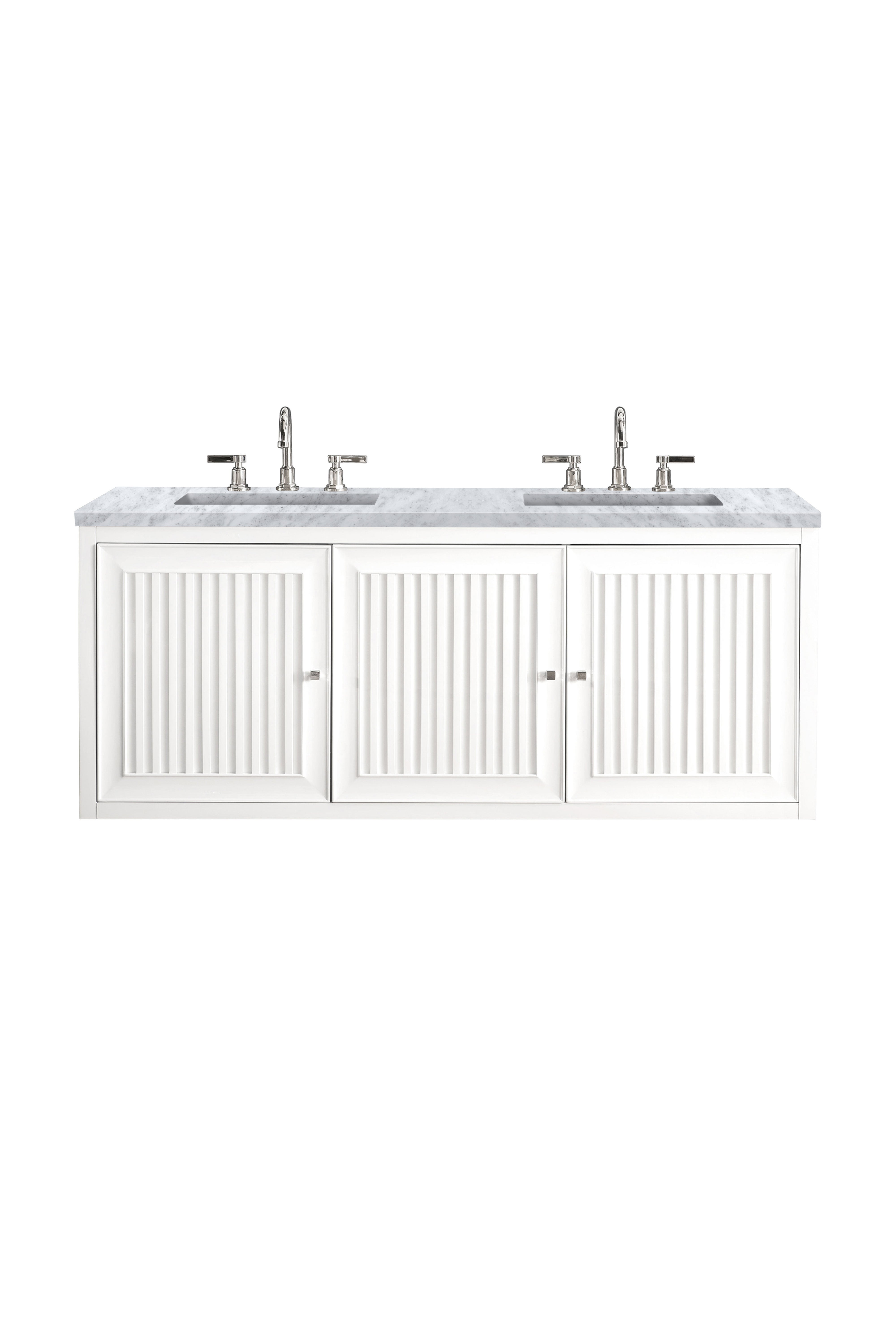 James Martin Athens 60" Double Vanity in Glossy White with 3cm Countertop